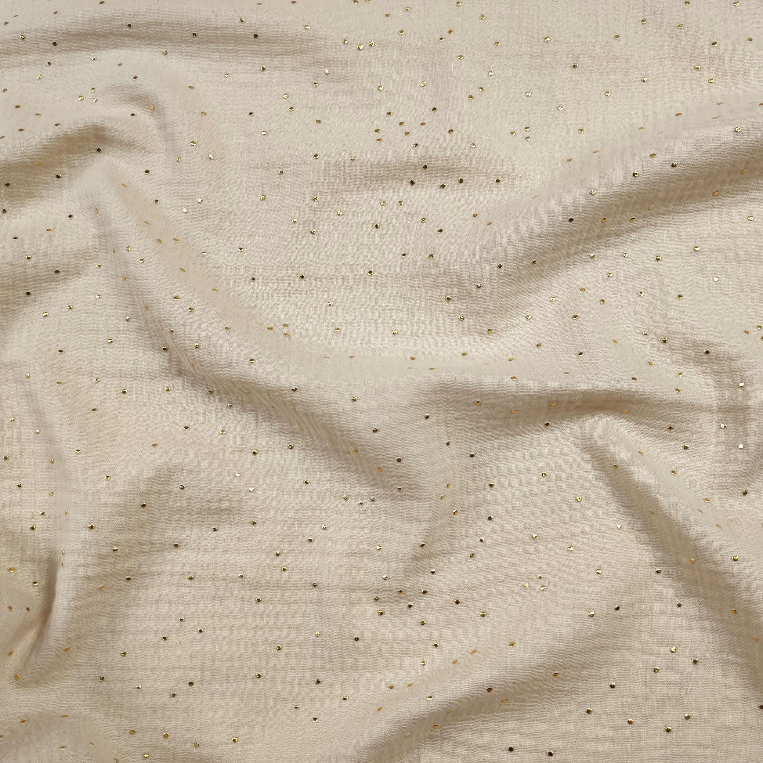 Natürliche Baumwolle Musselin Gold Polka Dot