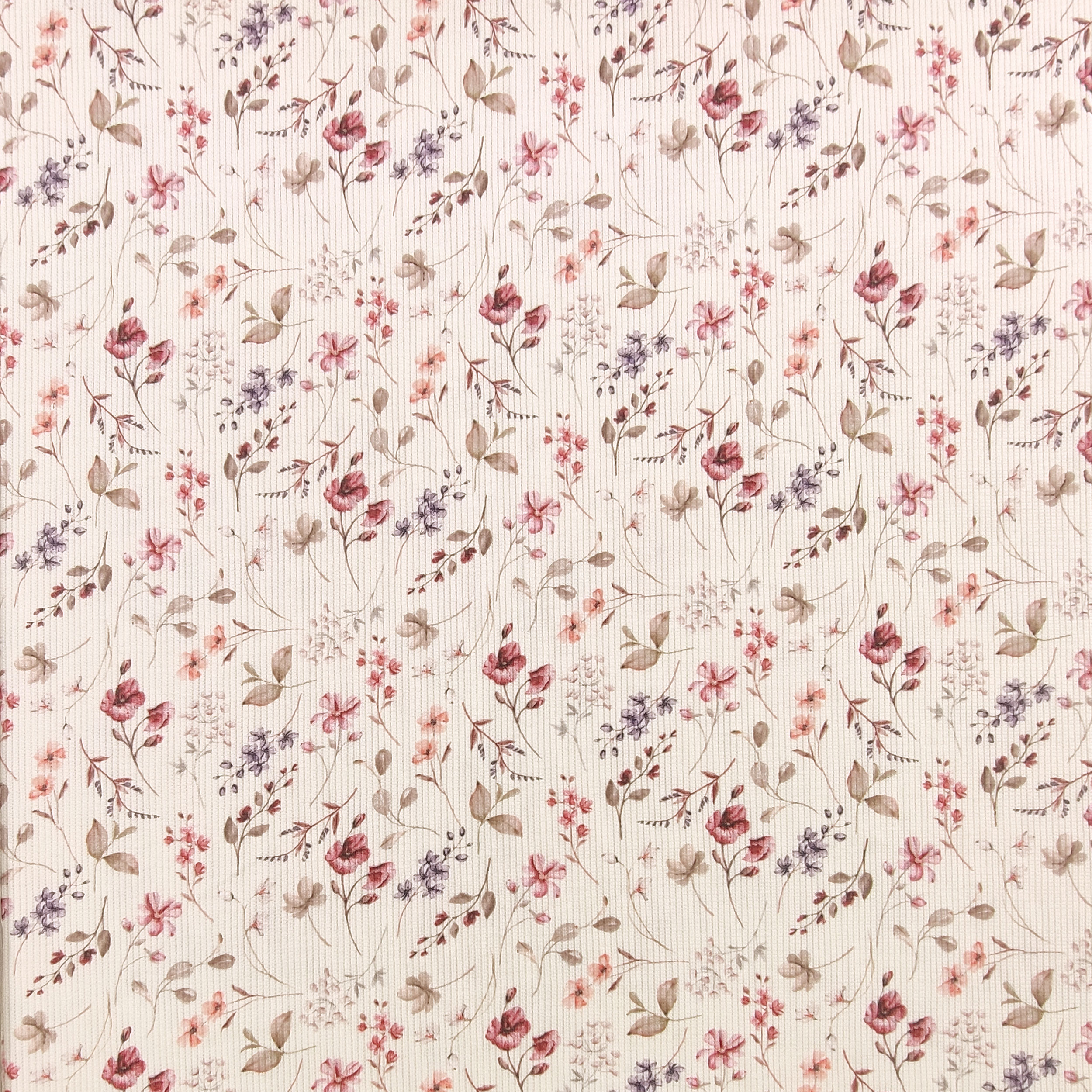 Floral Ribbed Jersey Powder Pink Image