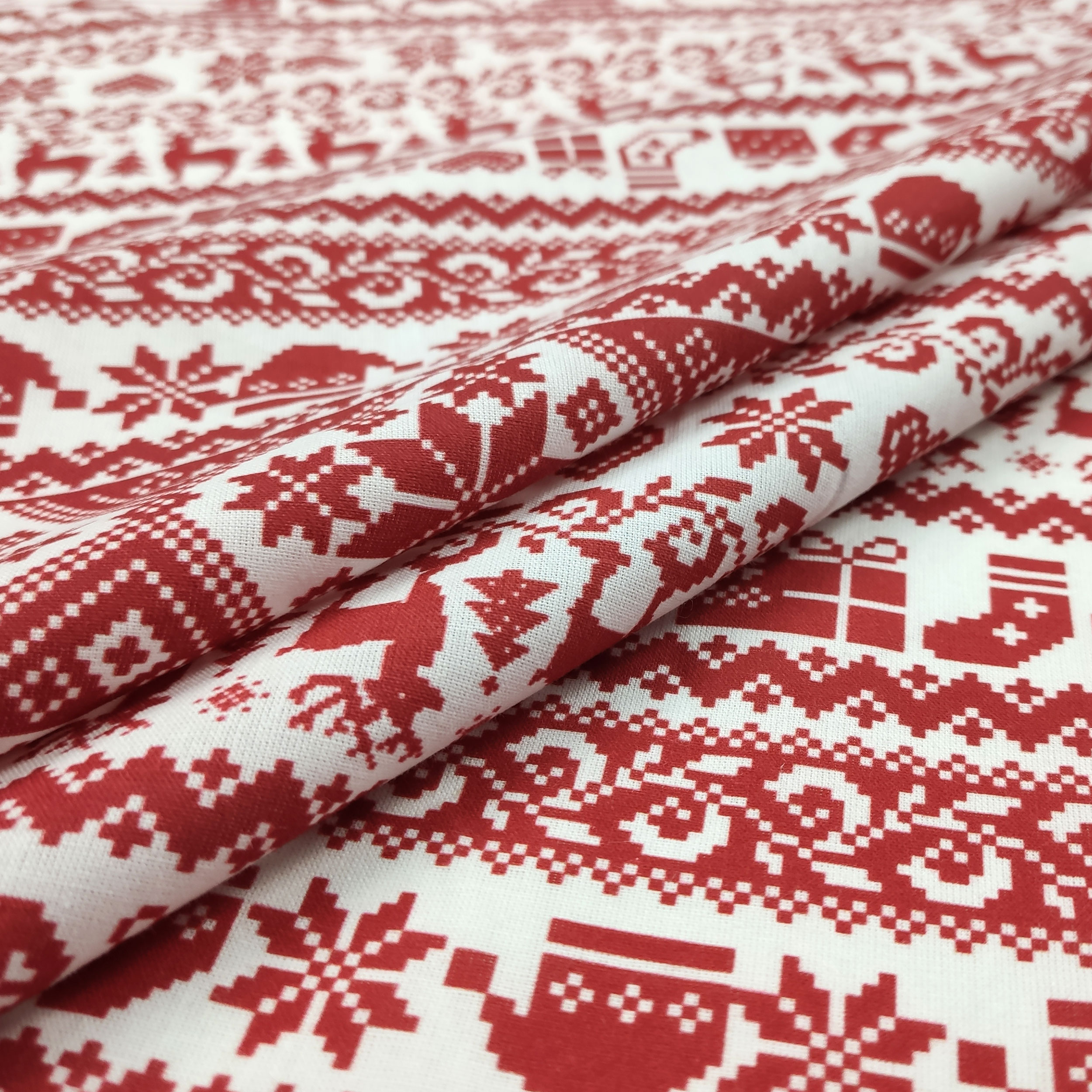 Pixel Christmas Fantasy Tissu de coton Image