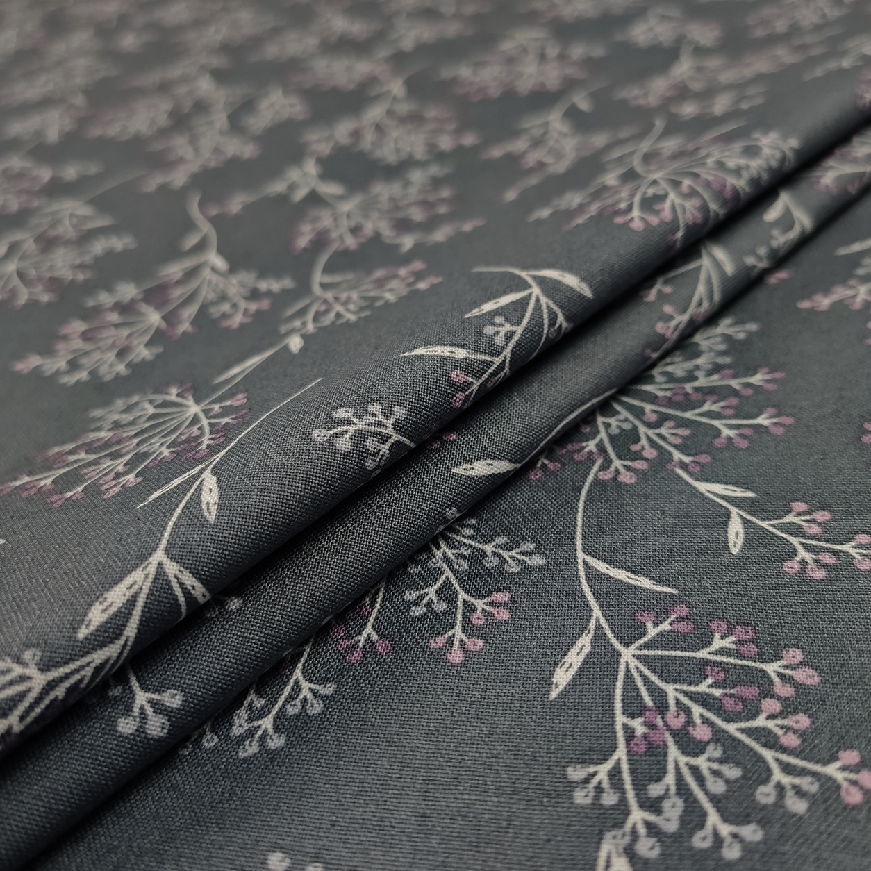 Gutermann Fabric Small Fruity Branches Violet Image