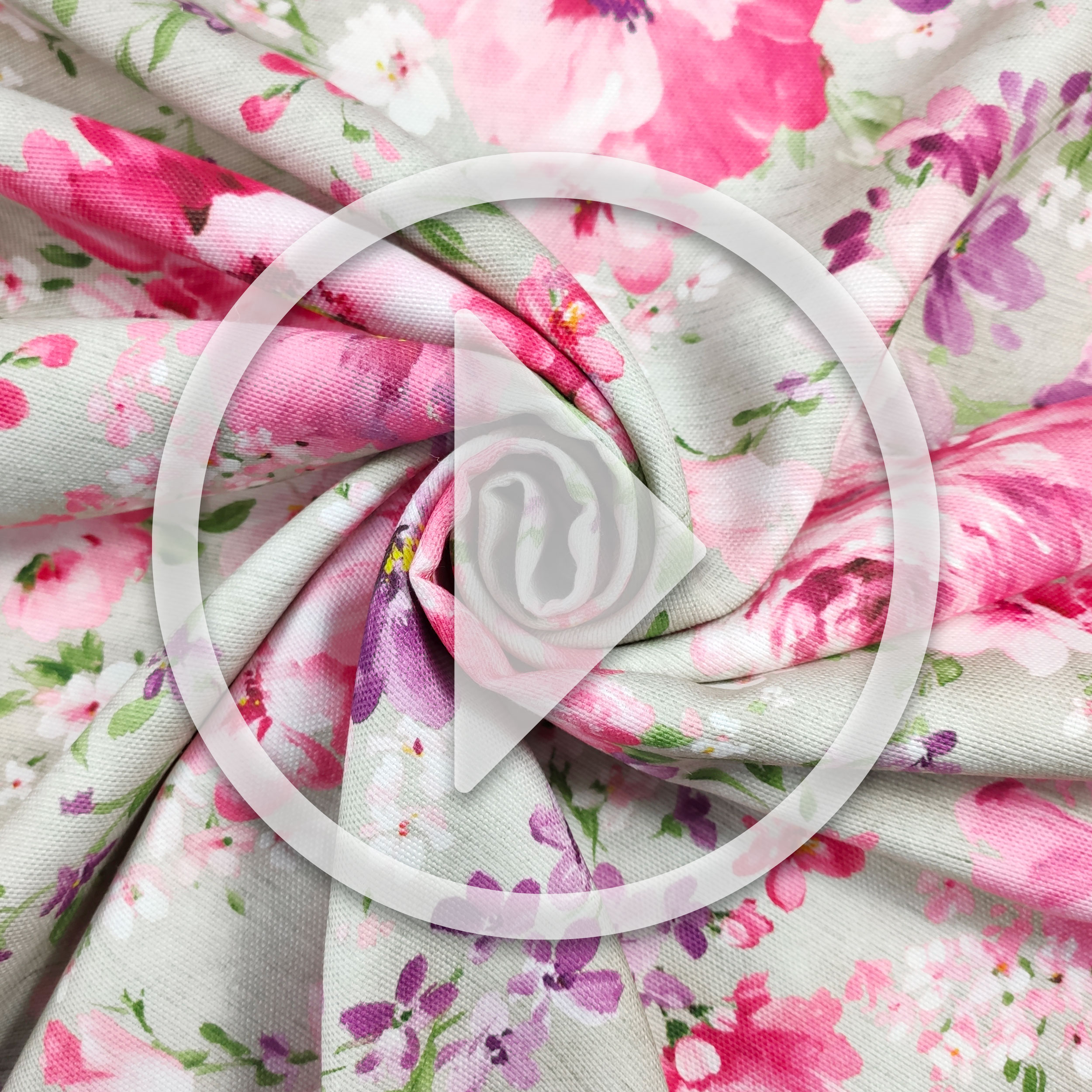 Panama Fabric Flowers Tones of Pink Image