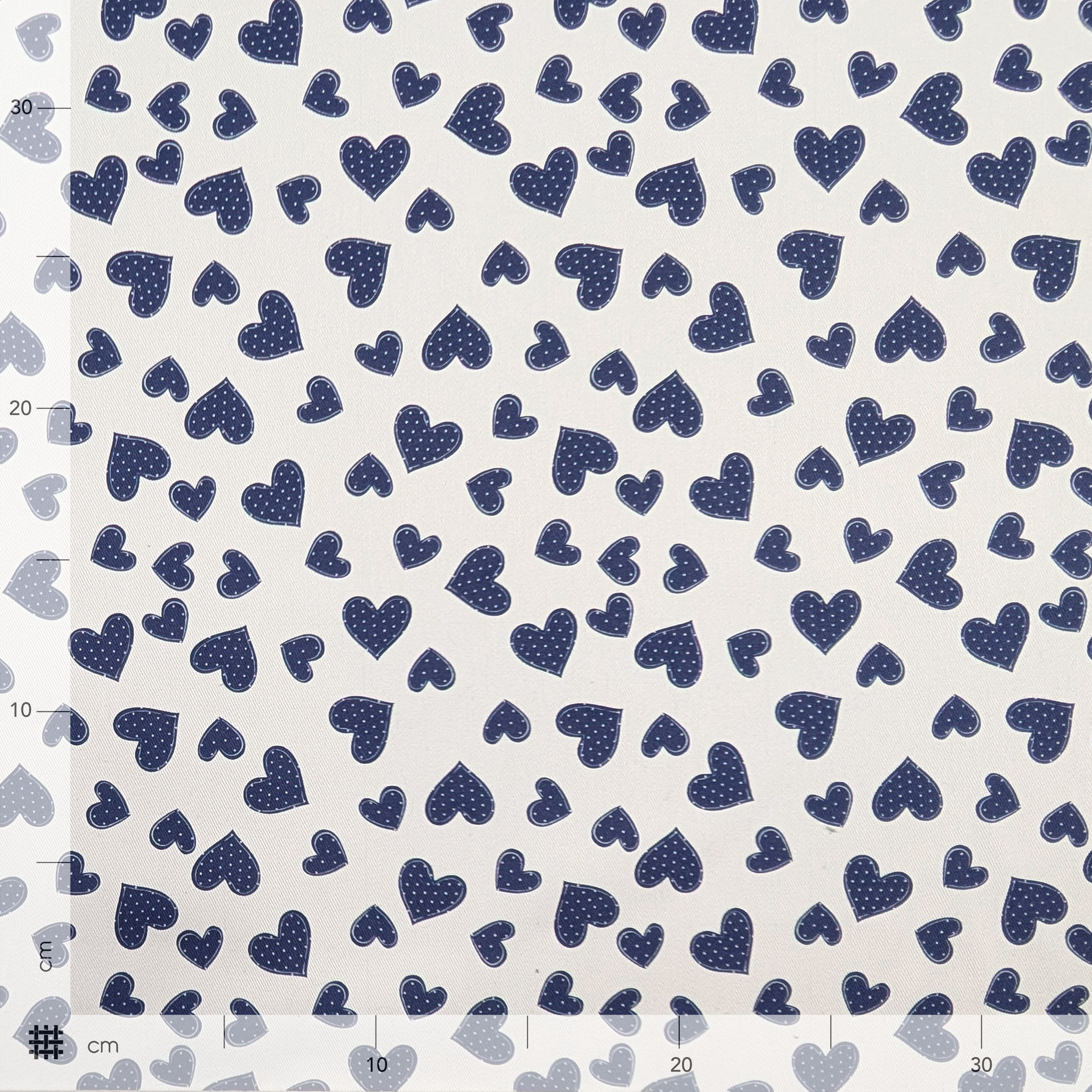 Blue Hearts Cotton Gabardine Image