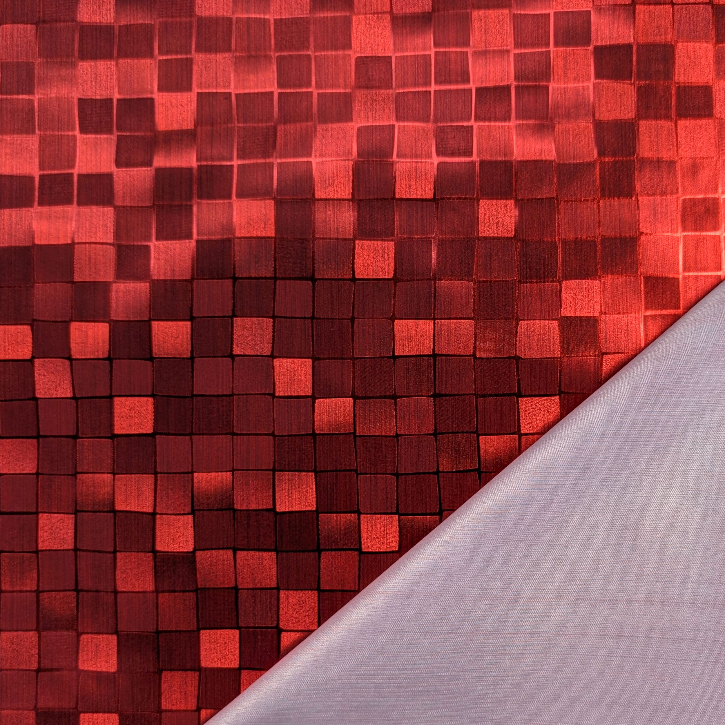 Fabric for Damina Red Metallic Tablecloth Image