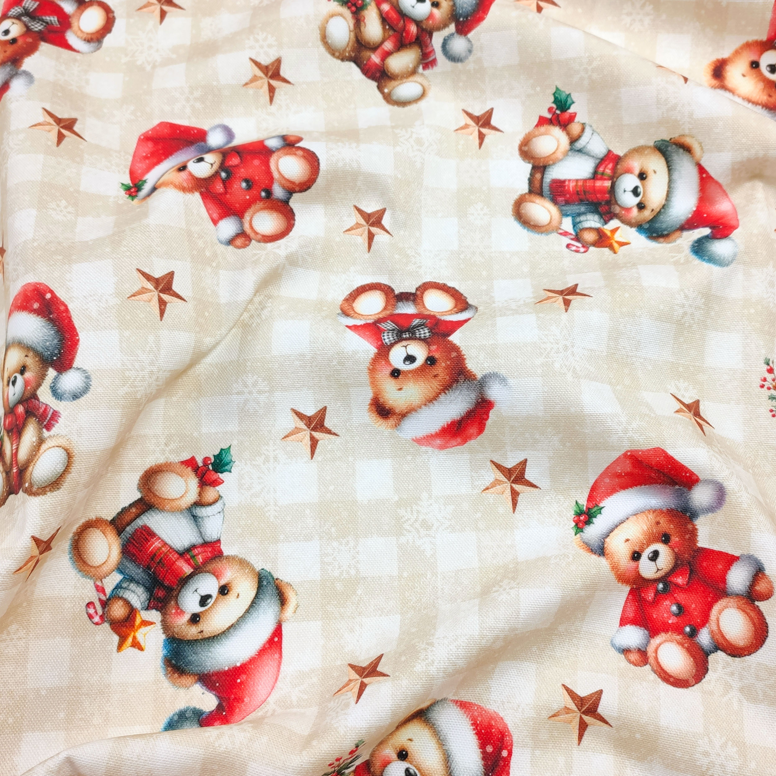 Panama Teddy Tissu de Noël