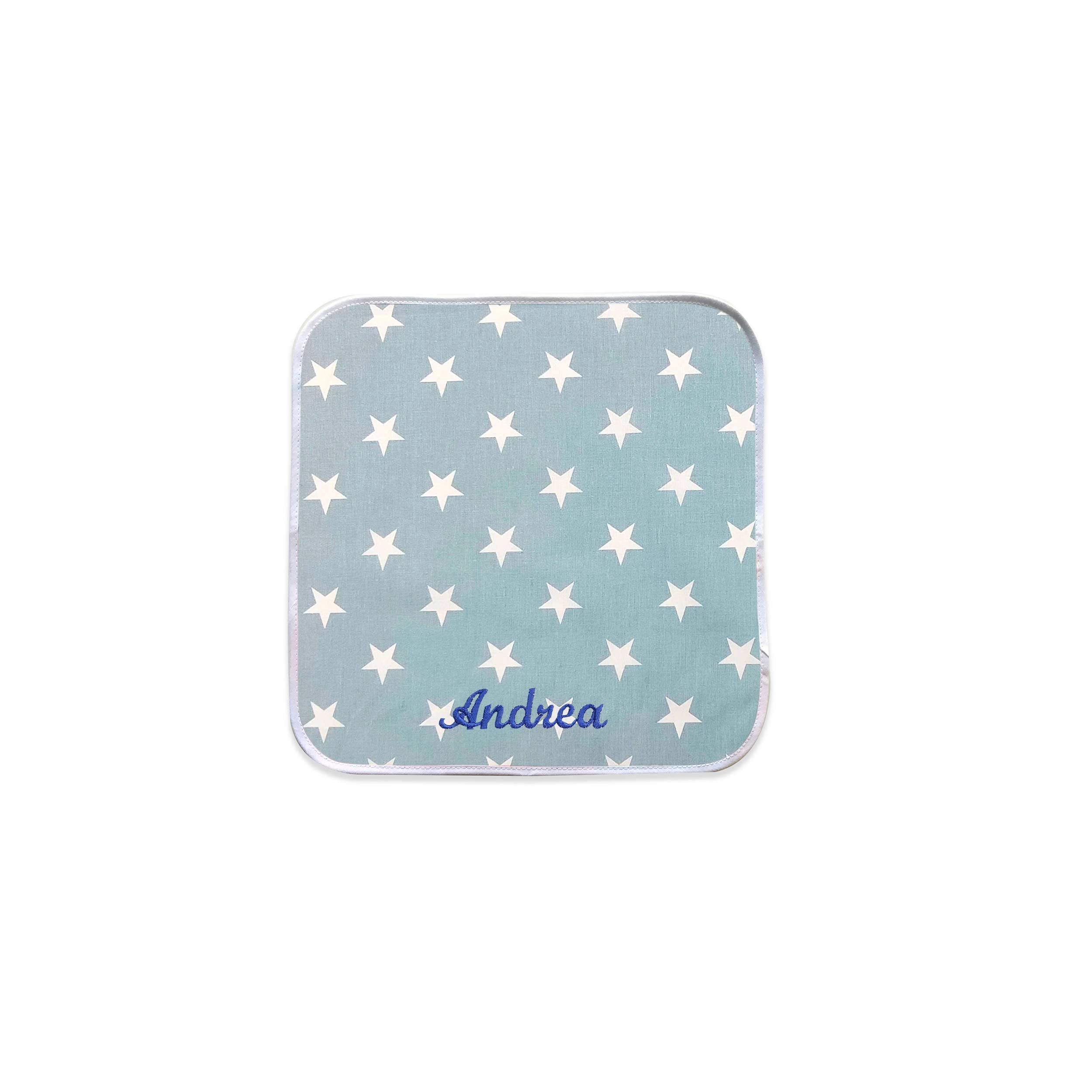 Serviettes de table étoiles blanches sur fond bleu