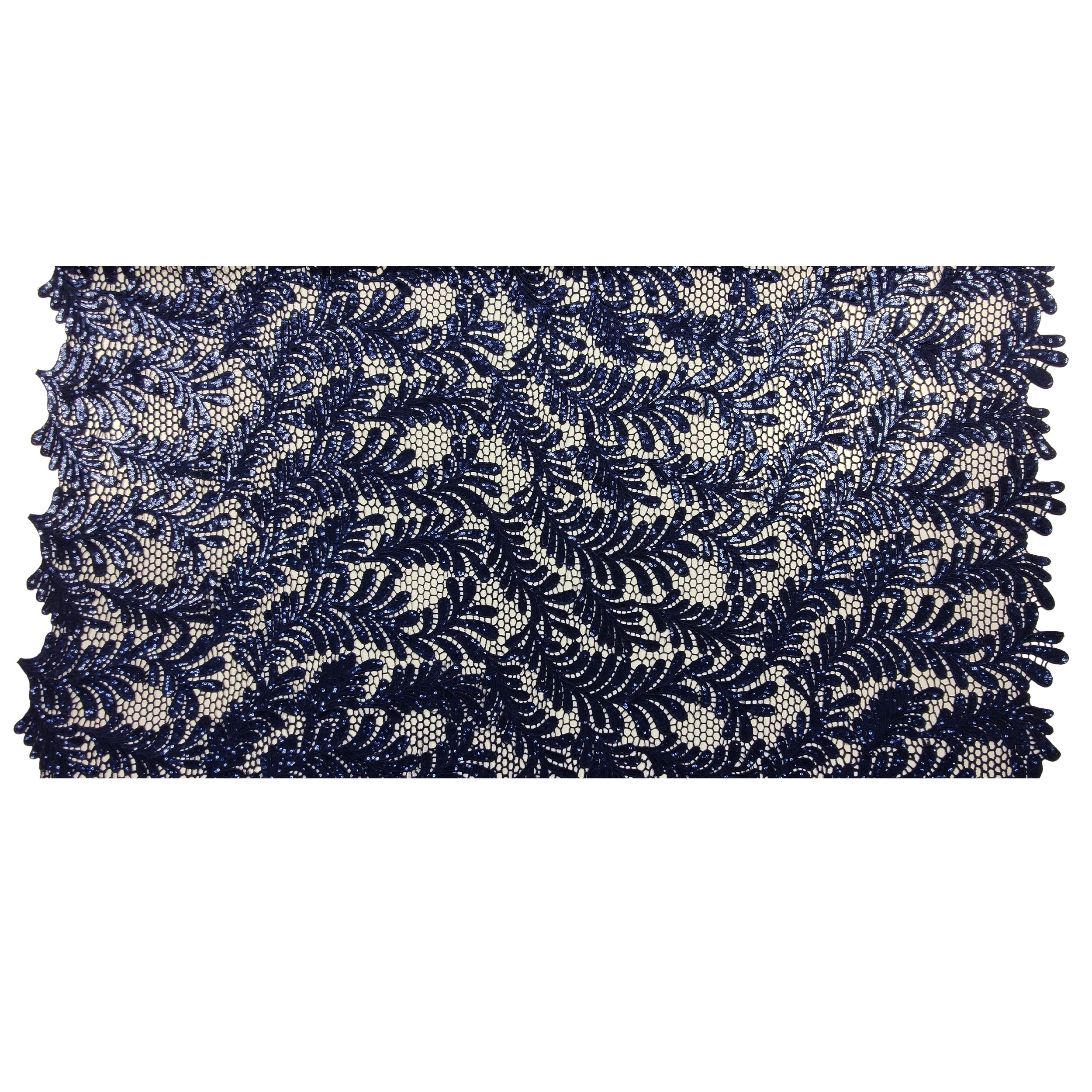Macramé Double Scalloped Sequins Blue Image