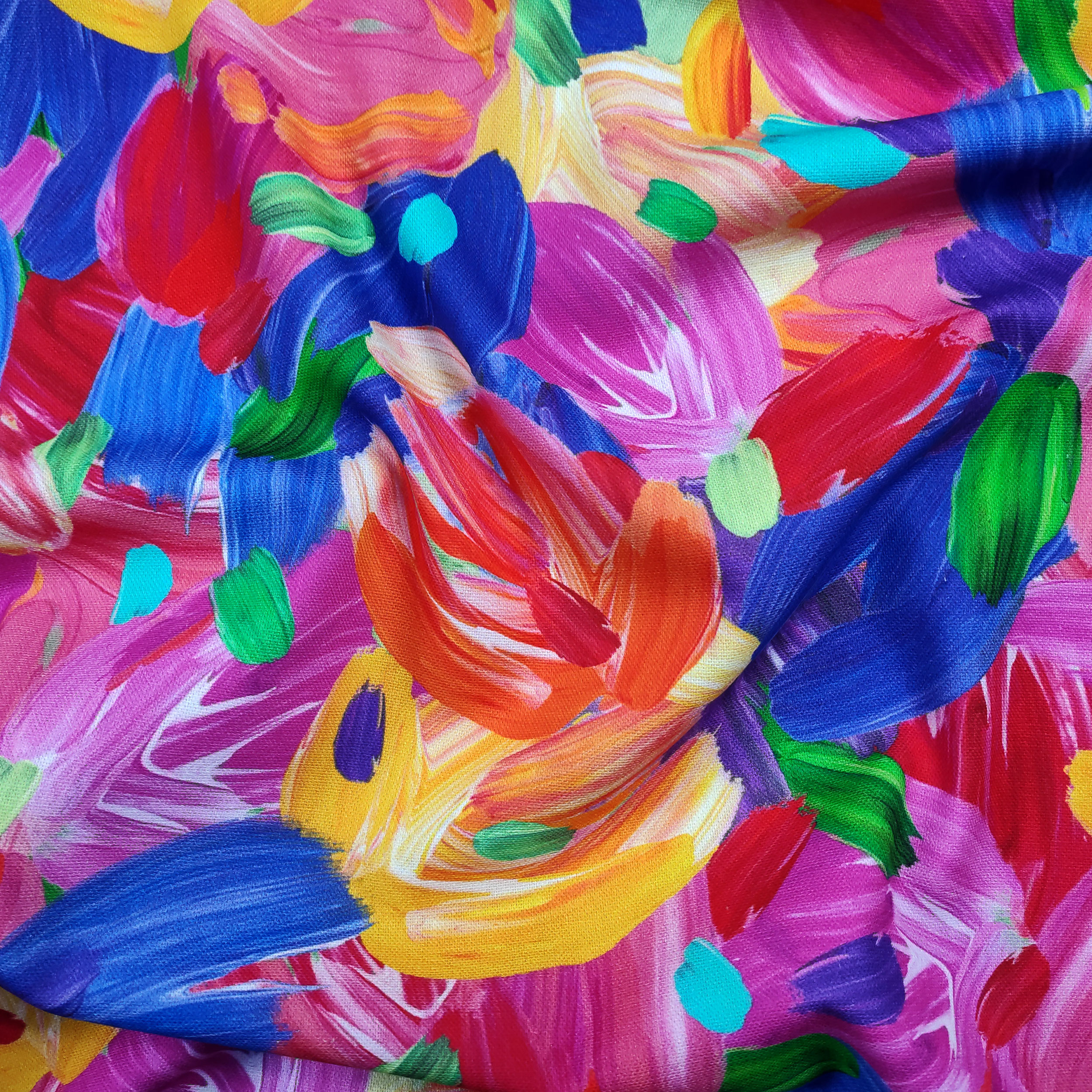 Tela de algodón de Panamá Tulipanes pintados