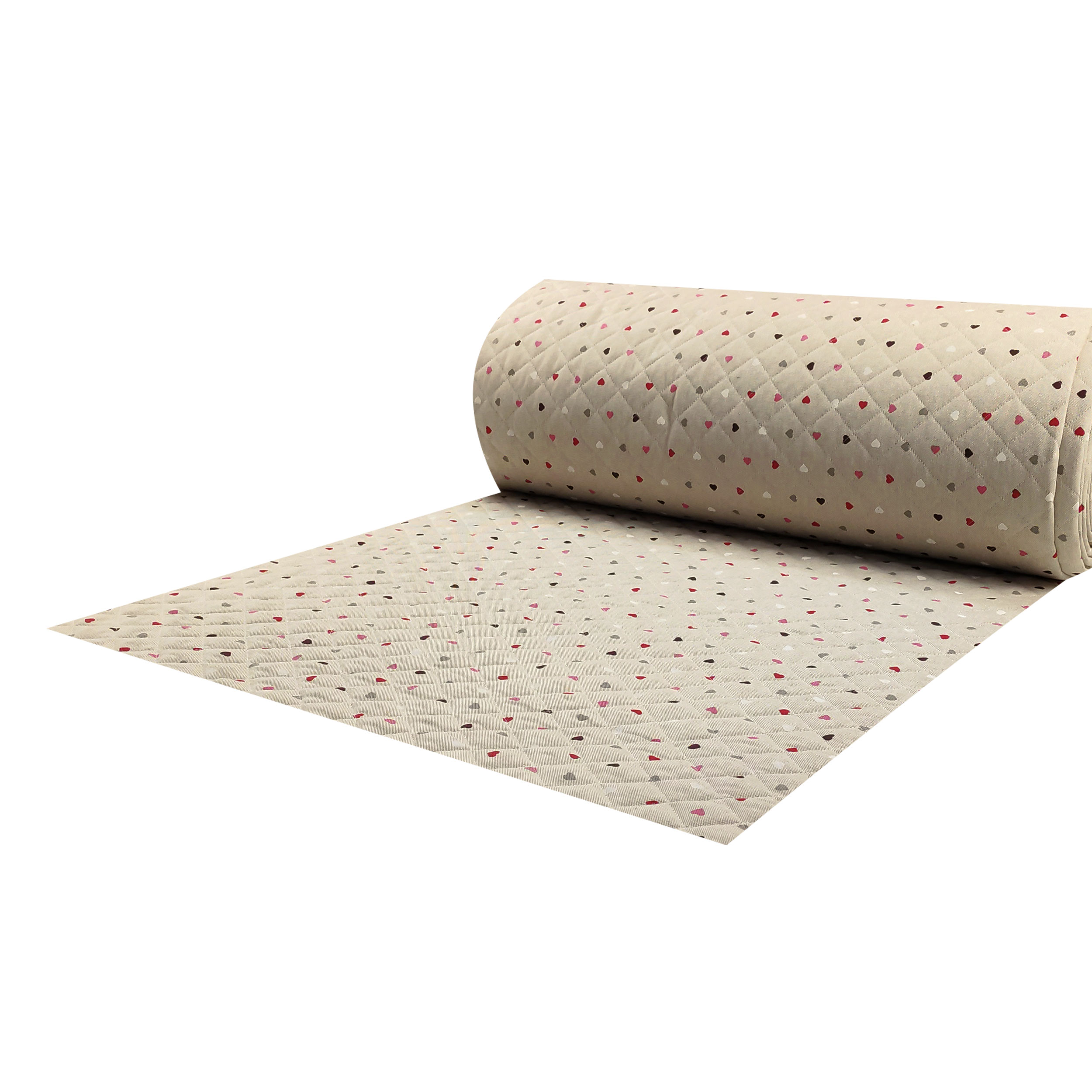 Cuoricini Toni Red and Pink Quilted Fabric