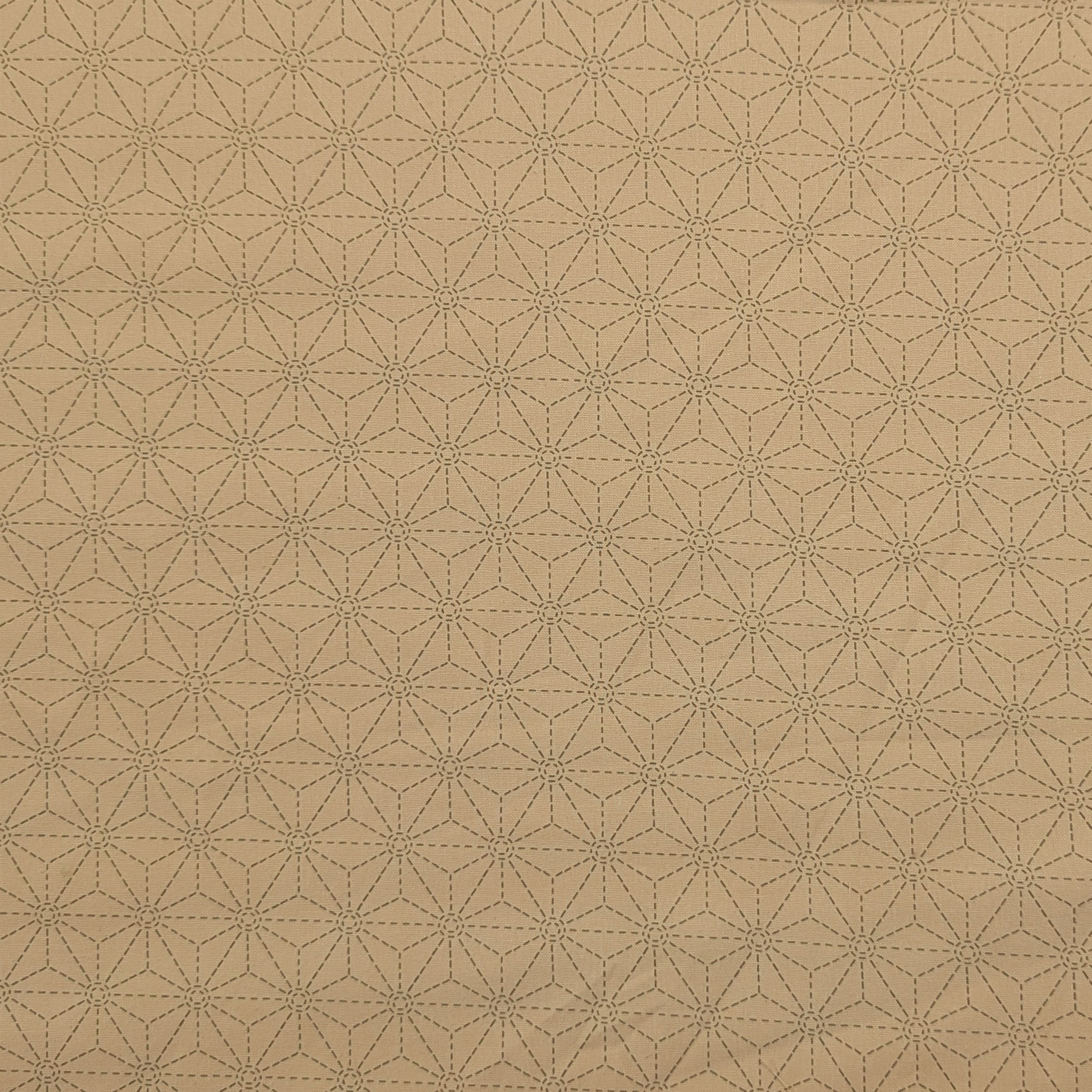 Beige Cotton Poplin with Geometric Stars Image