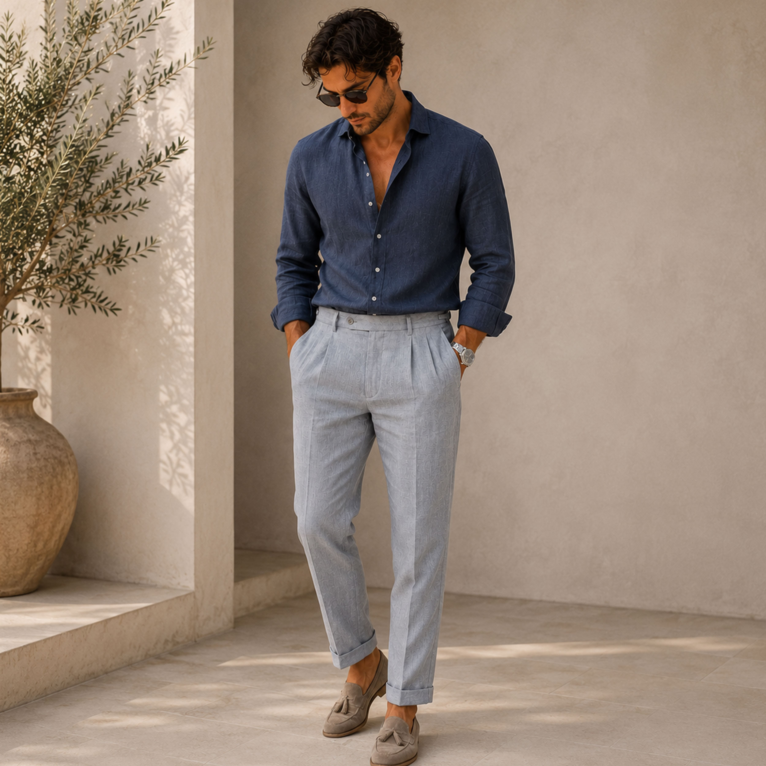 Pure Linen Fashion Grey Image