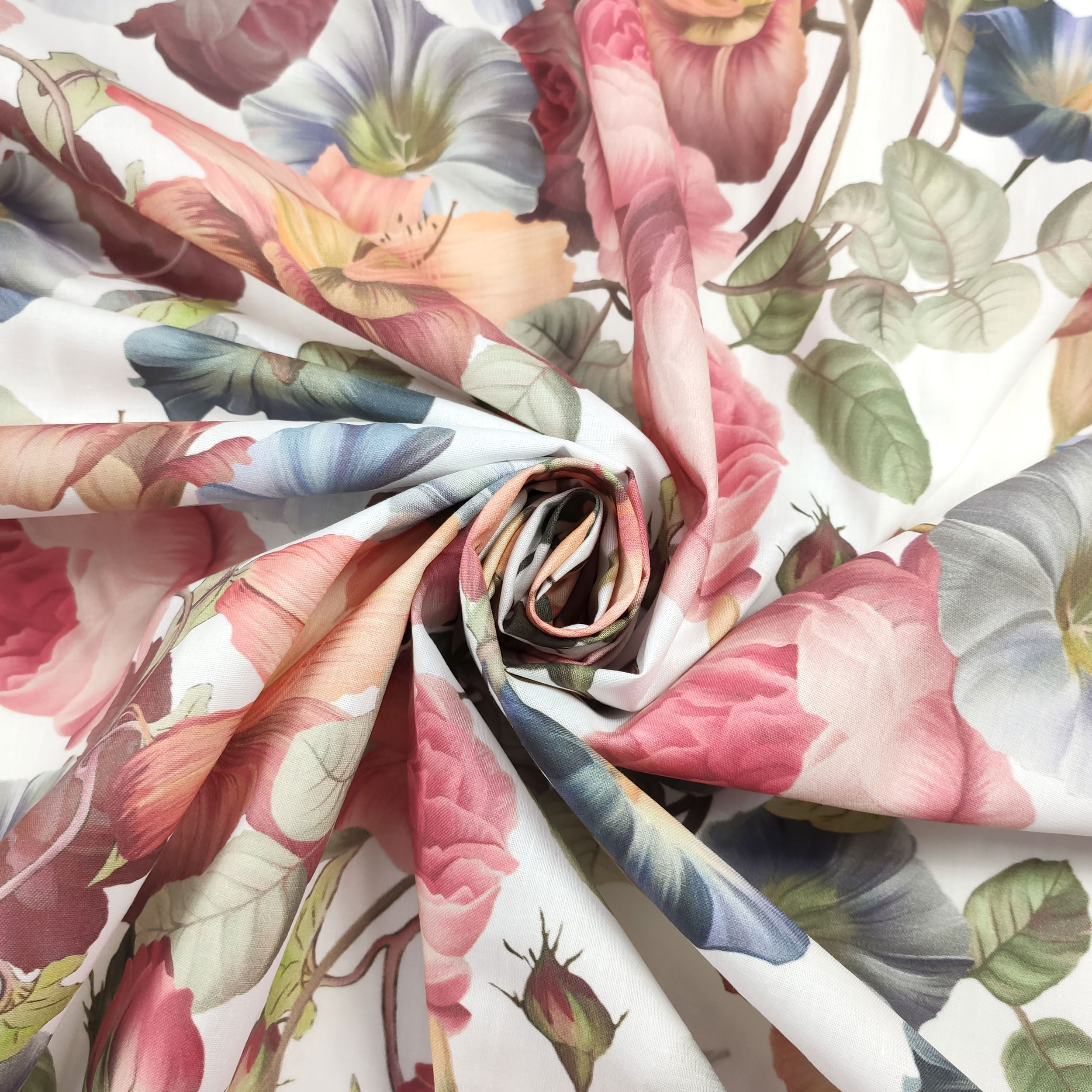 Baumwollstoff Farbige Blumen