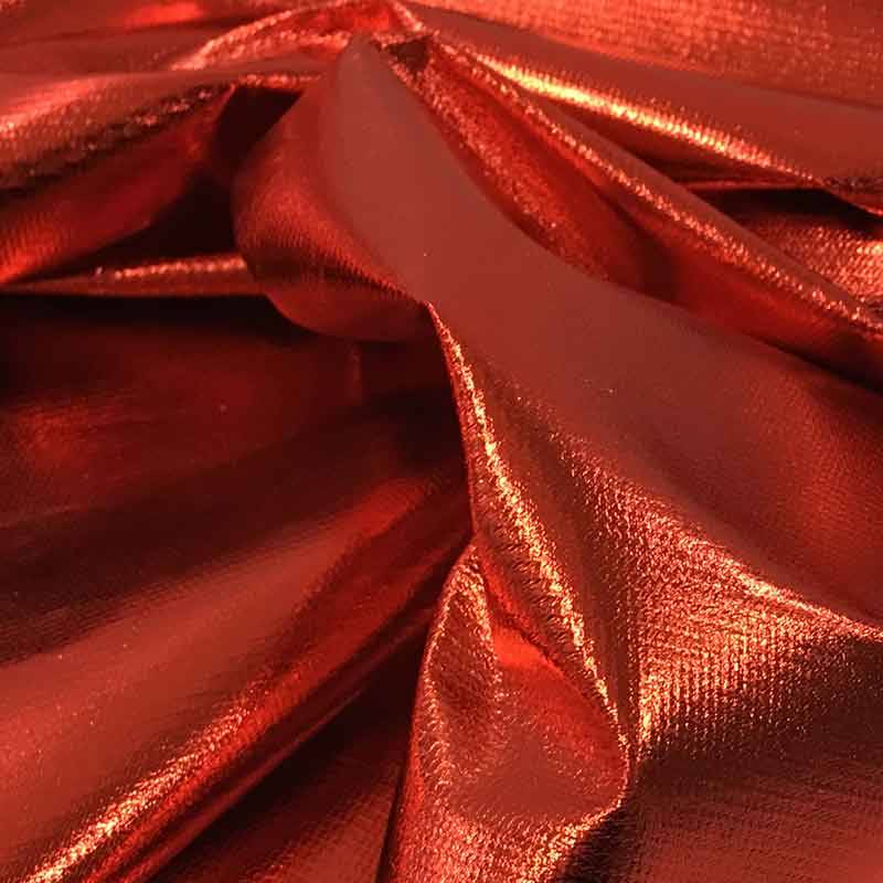 Tissu laminé spécial en rouge