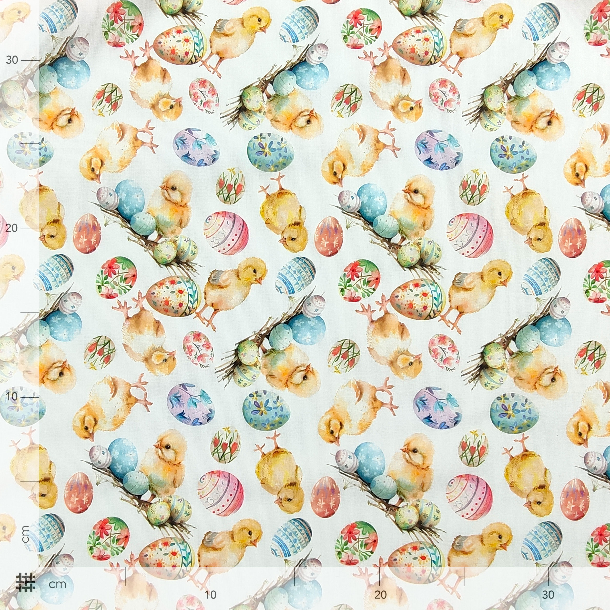 Poussins et œufs de Pâques en coton fantaisie