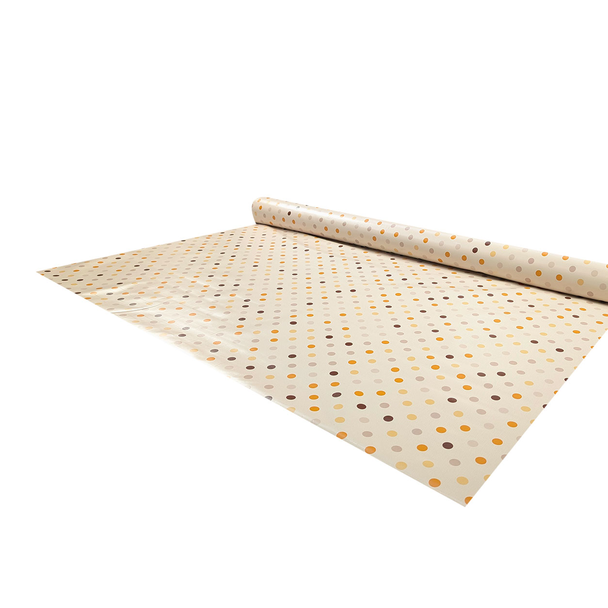 Fabric for Plasticized Tablecloth Soft Polka Dot Warm Tones Image