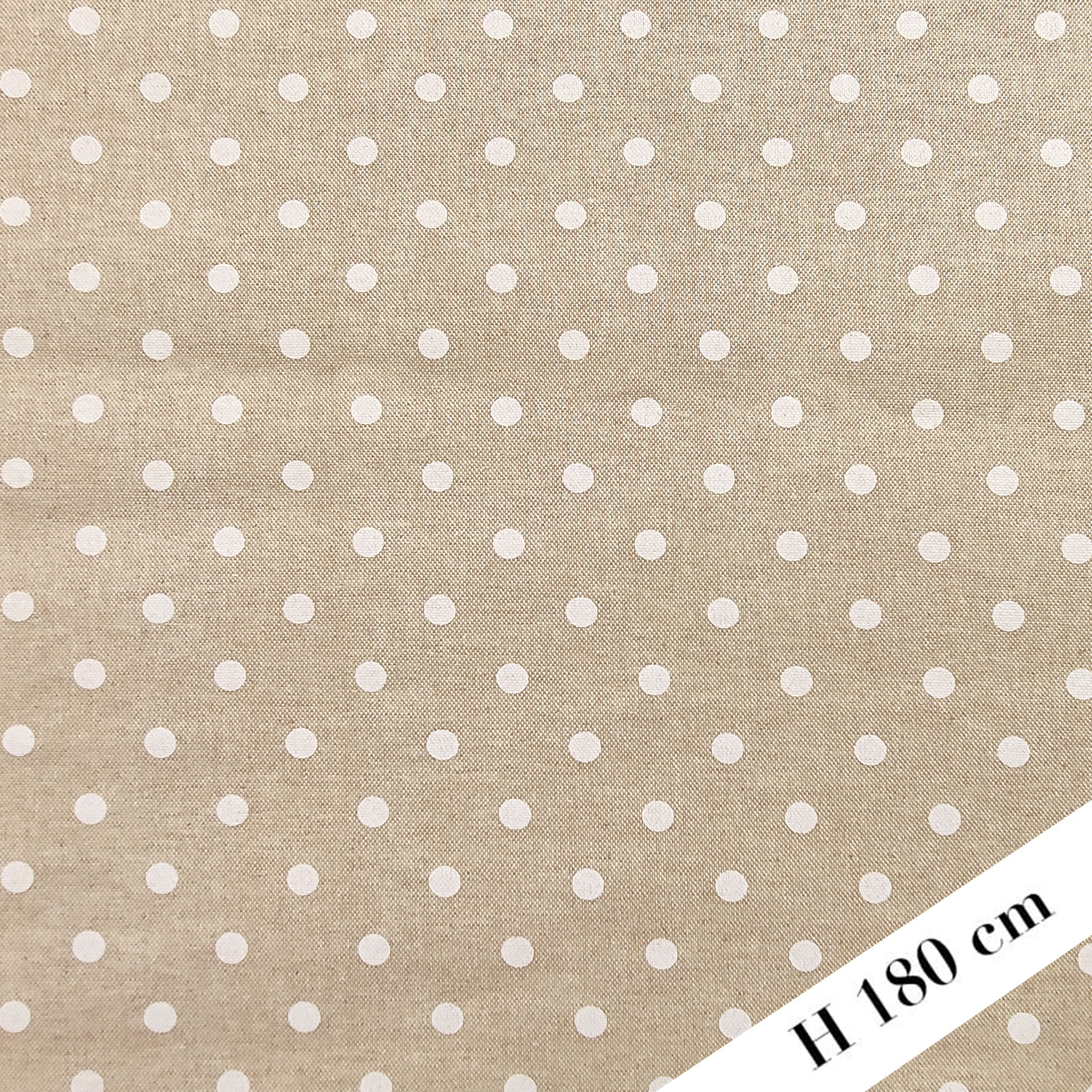 Toile en résine de coton pur résistante aux taches Toile en résine beige à pois 180 cm Image