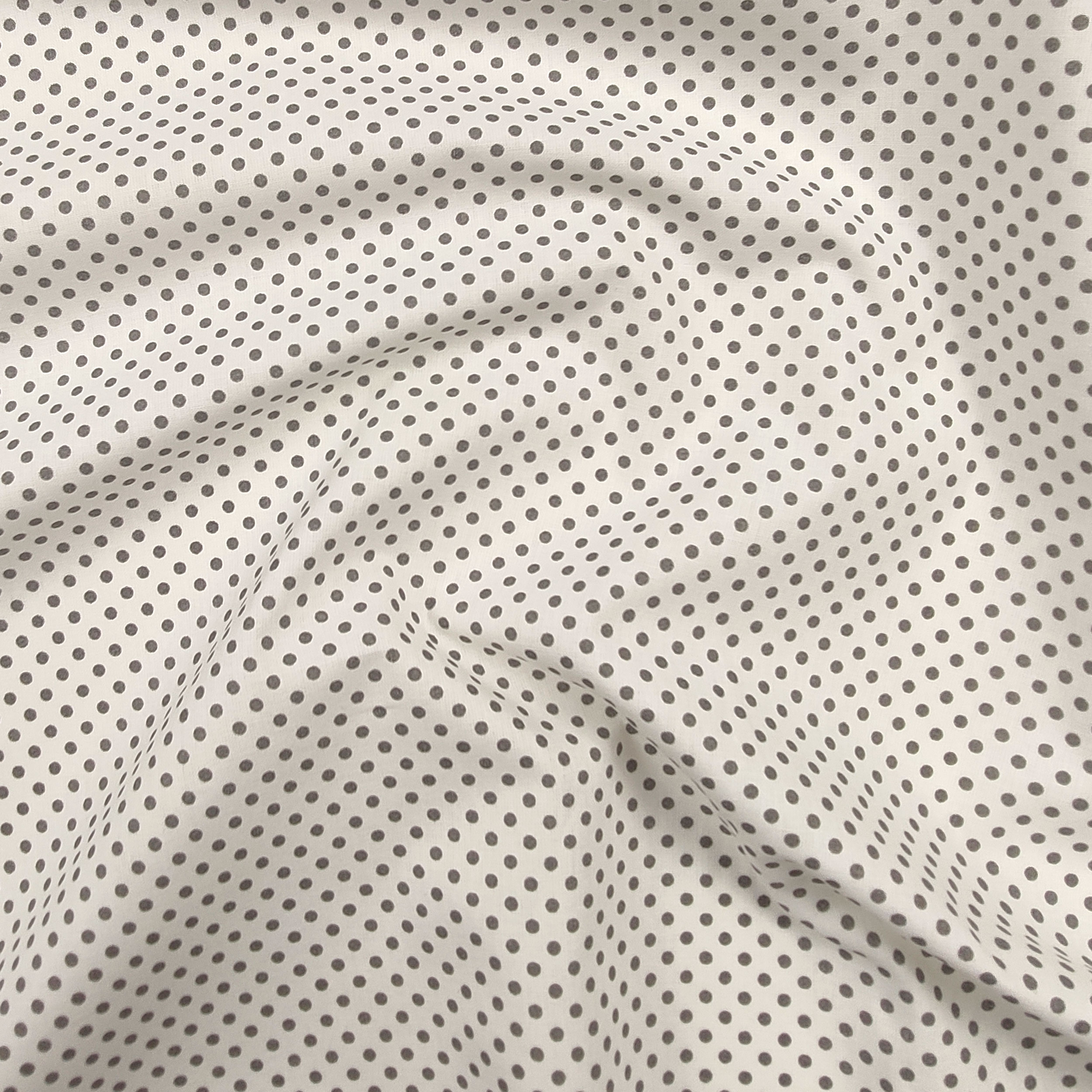 Baumwollstoff Weiß Polka Dot Grau