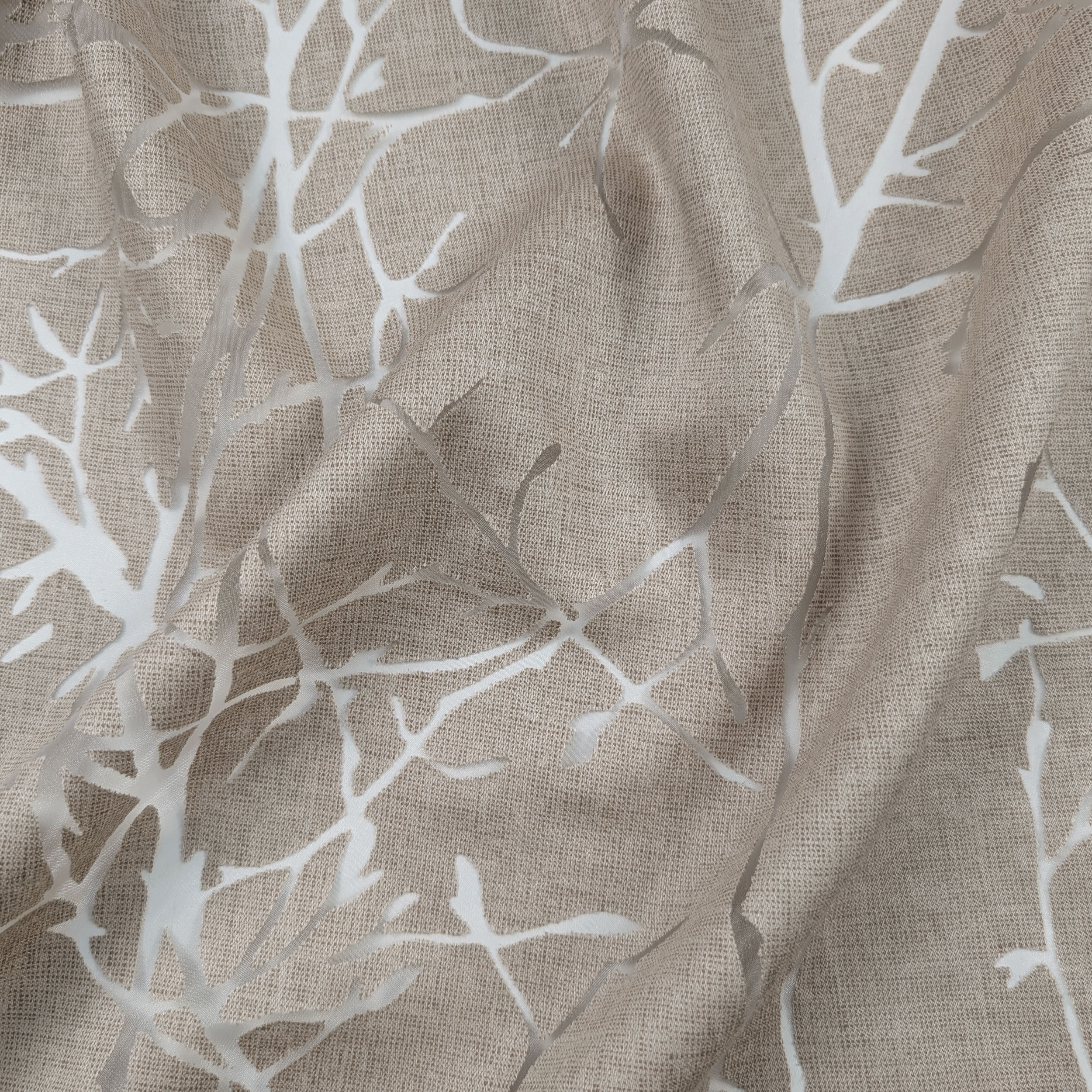 Curtain Fabric Rami Devorè Dove Grey Image