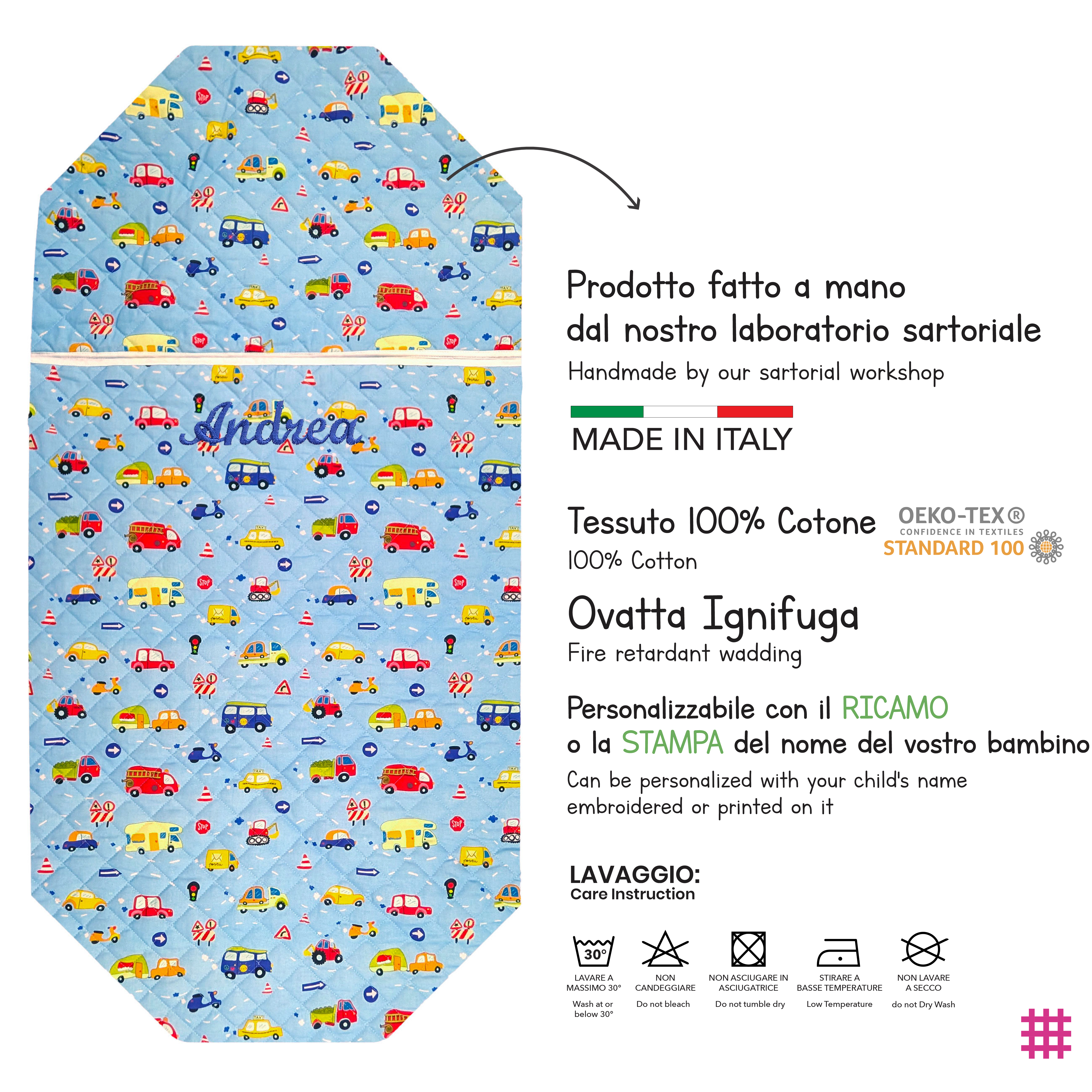 Shaped Sleeping Bag for Brandy Cars Light Blue Background Image