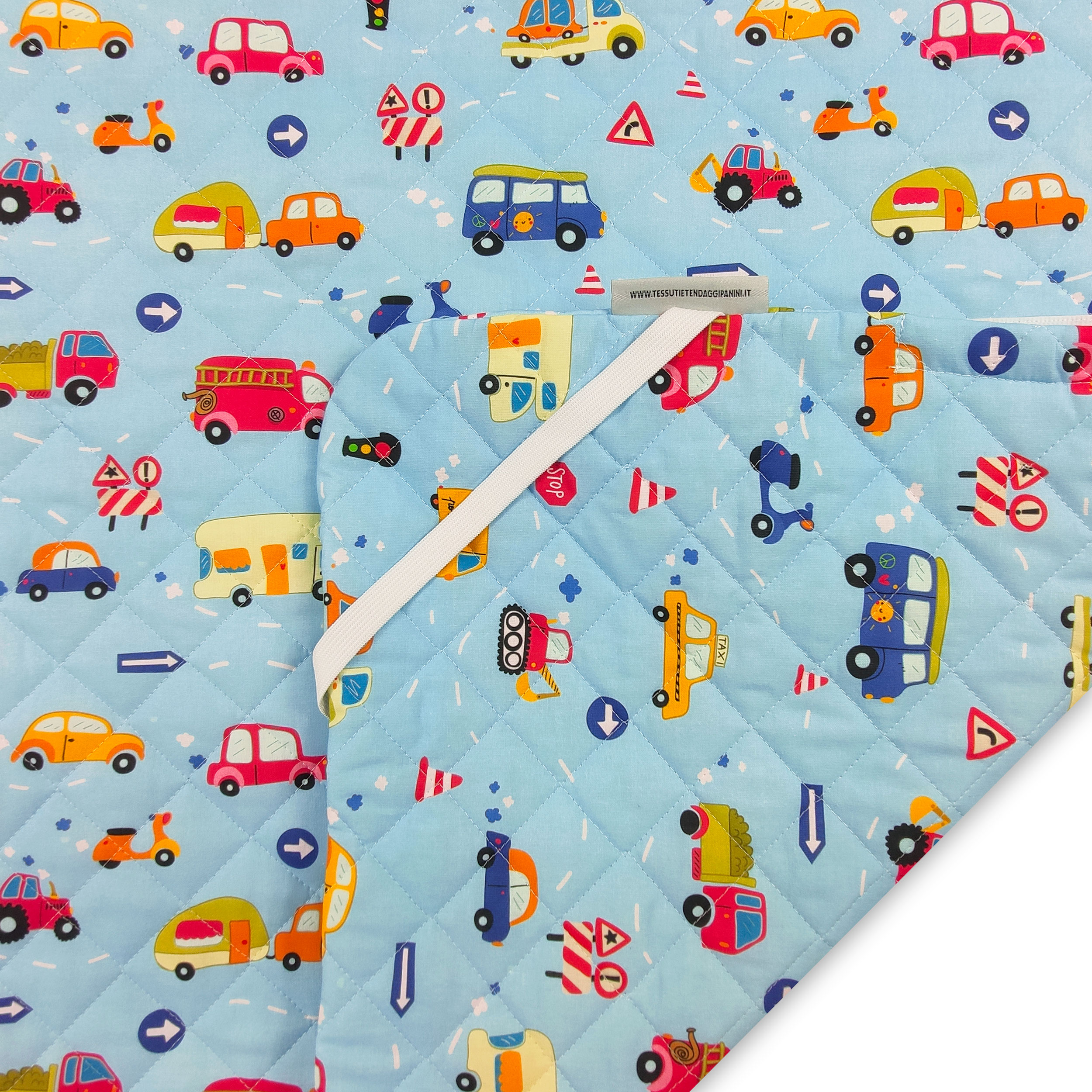Sac de couchage pour voiture de bébé Fond bleu clair - Panini Fabrics