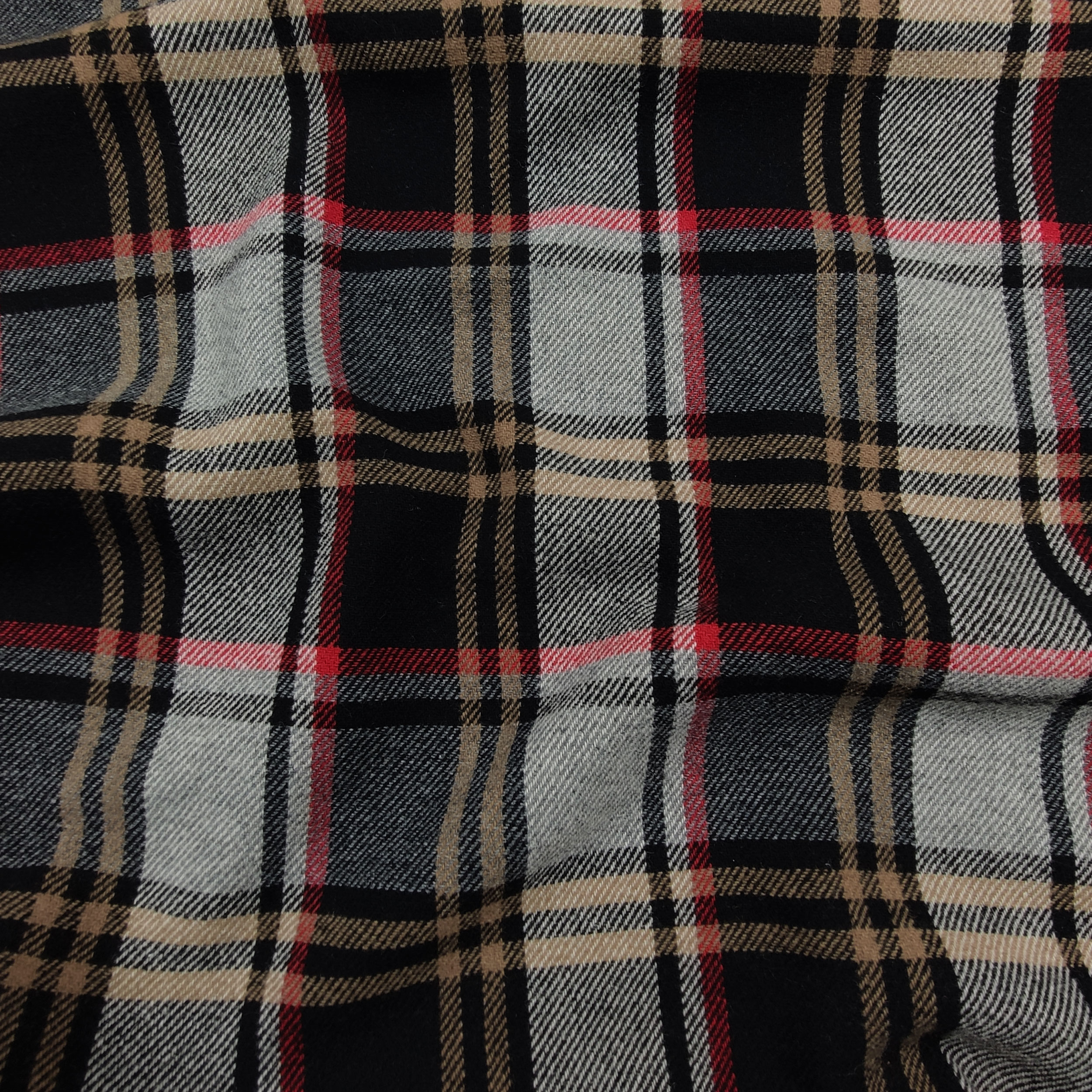 Manteau double écossais et laine mélangée grise