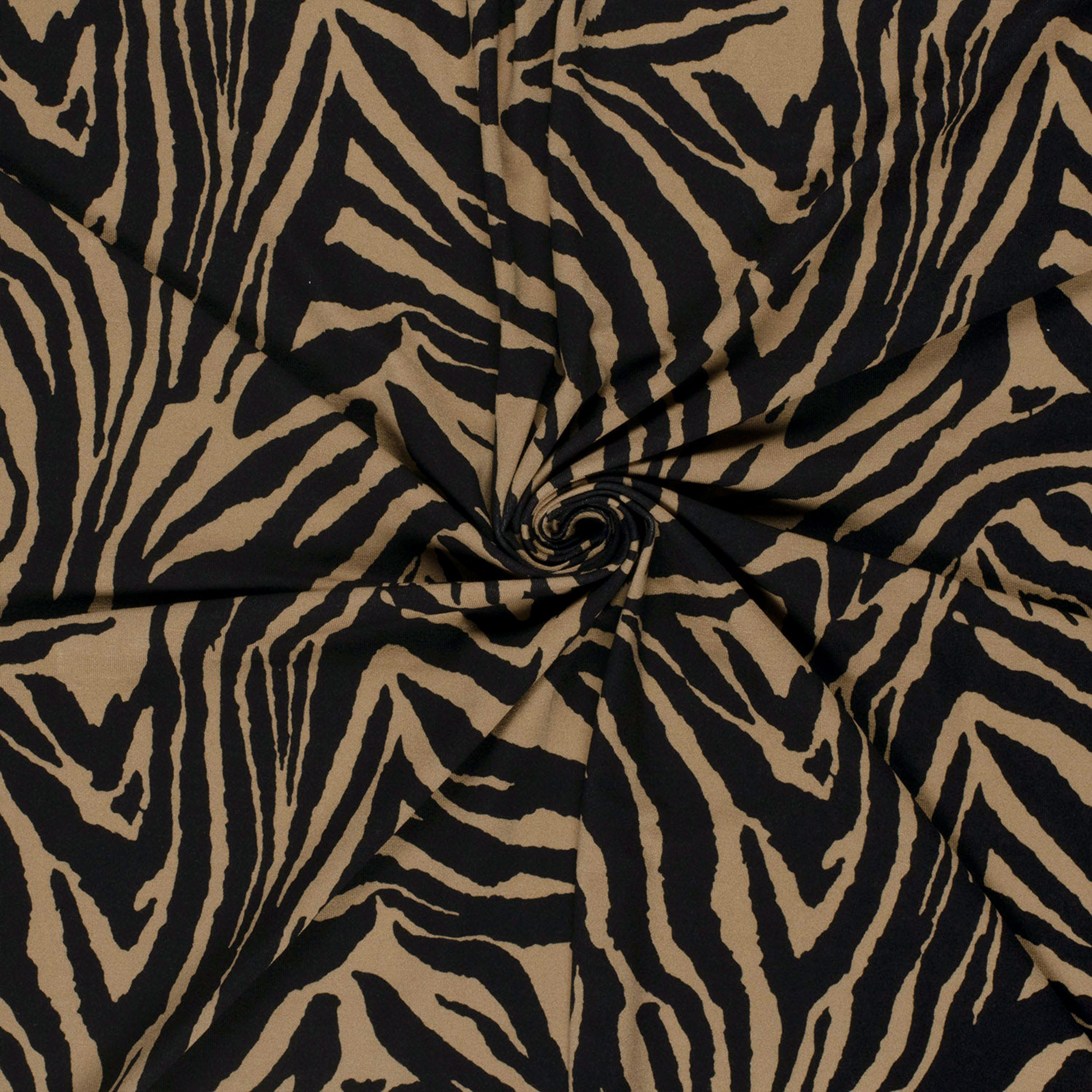 Zebra Patterned Viscose Camel Jersey Image
