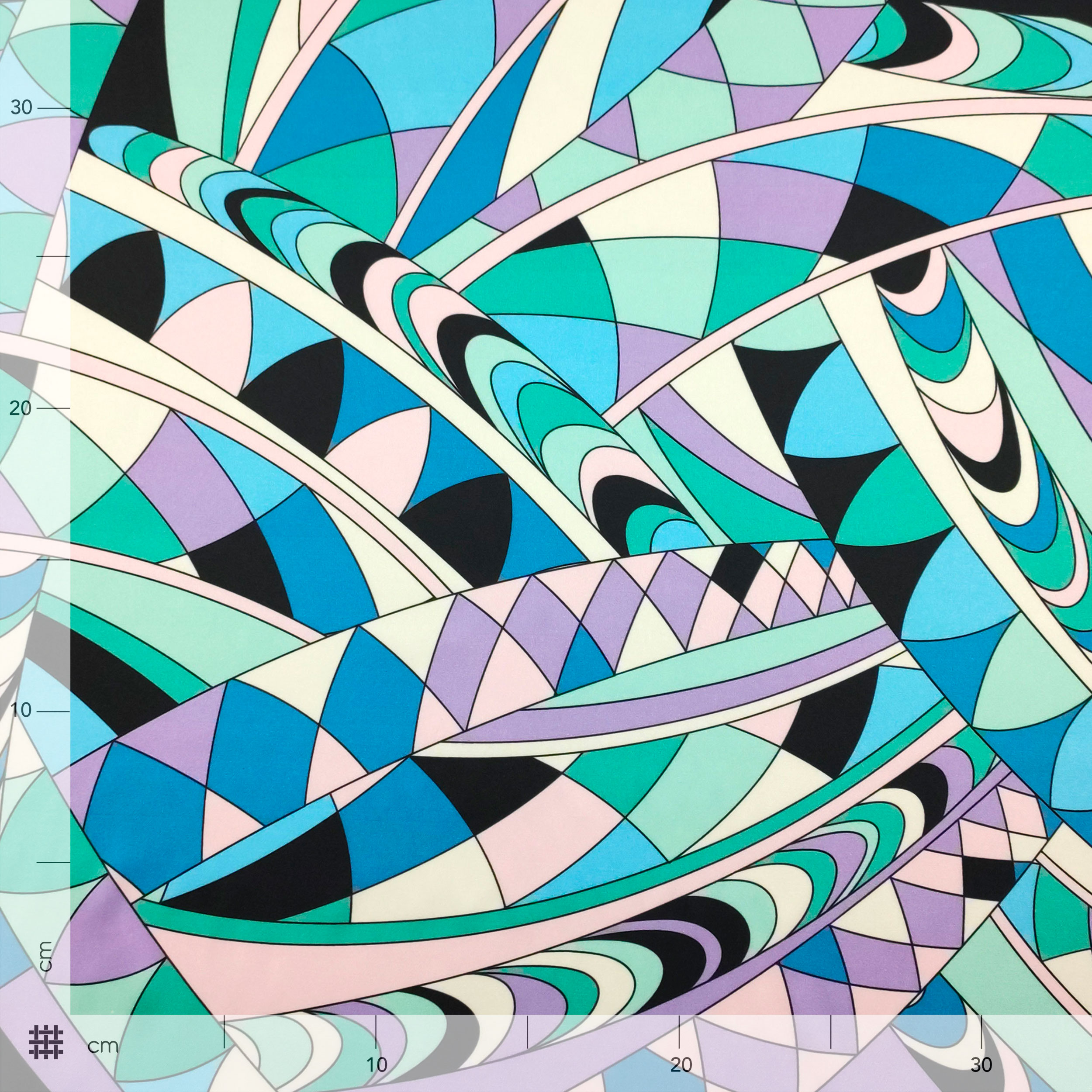 Conjunto de satén elástico Fashion Abstract Pattern Tonos fríos