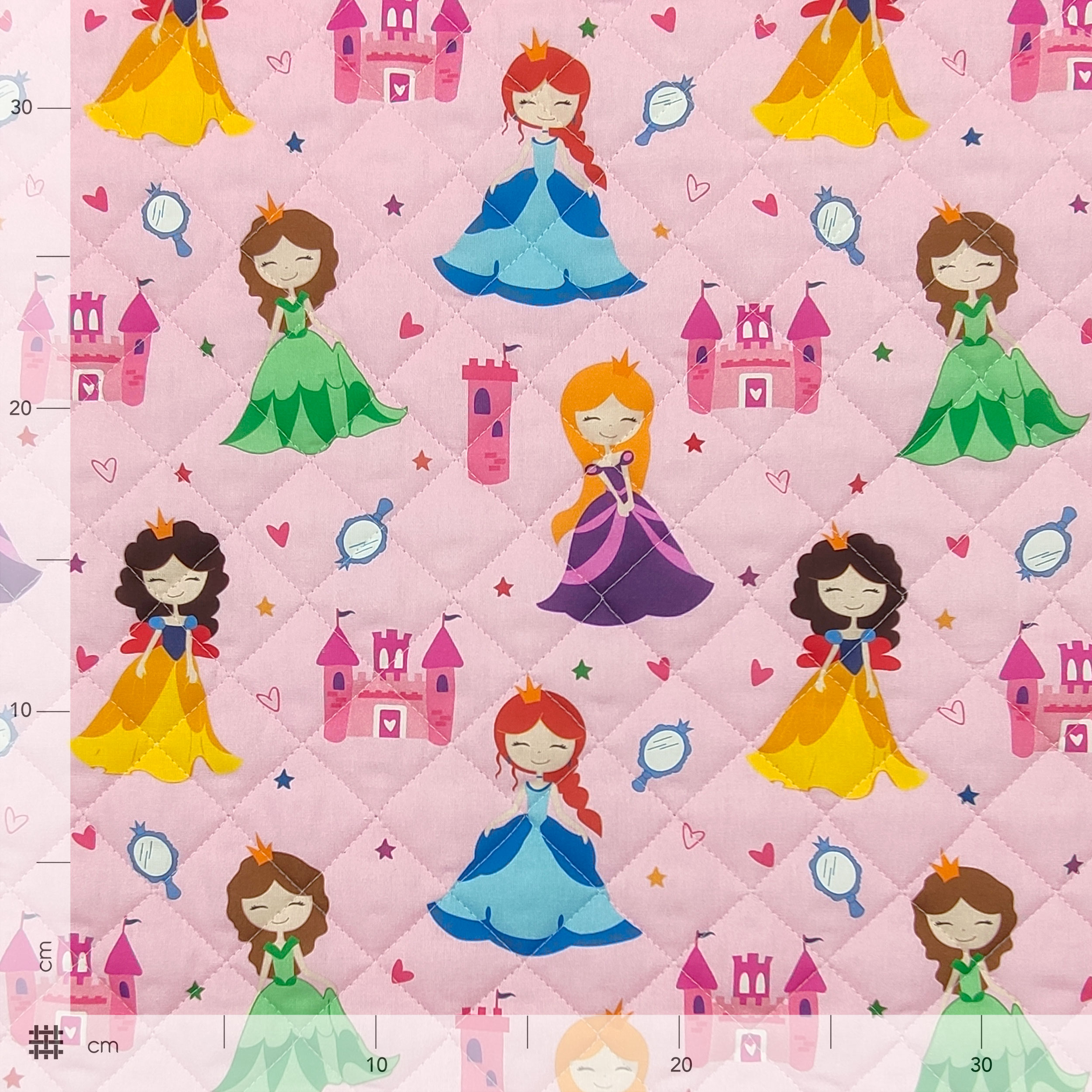 Quilted Fabric Princesses Pink Background Image