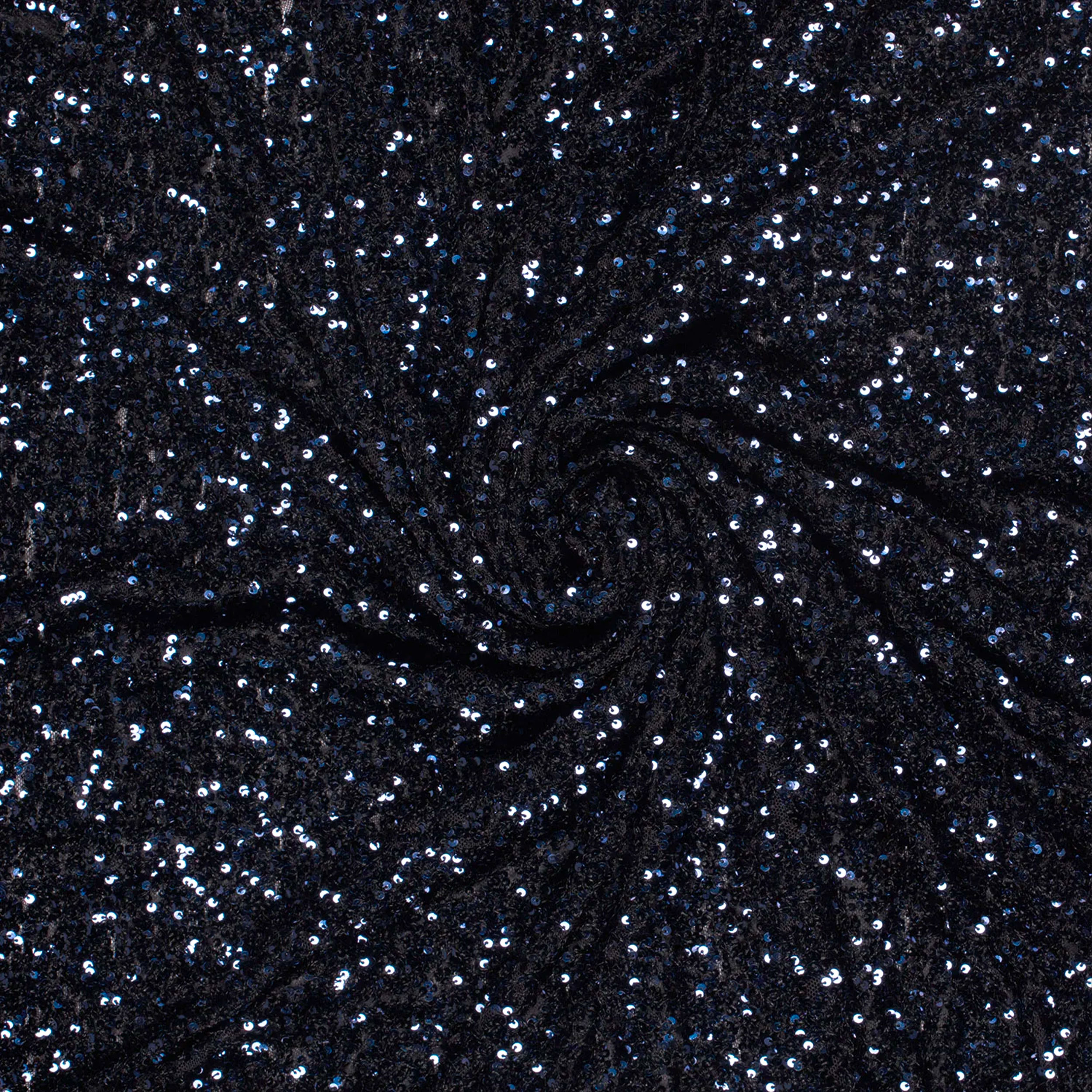 Sequins on Blue Stretch Tulle Image