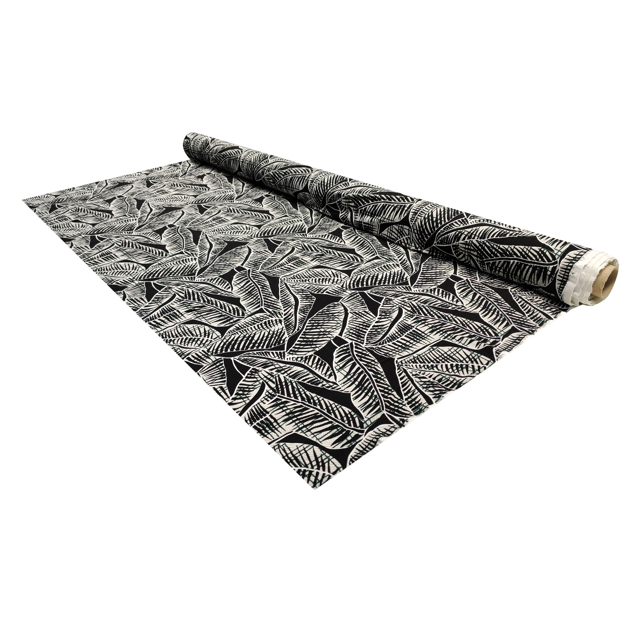 Viskose-Jersey Black Leaves