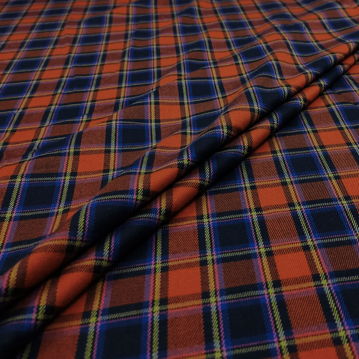Dressmaking Tartan - Blue and Orange Image