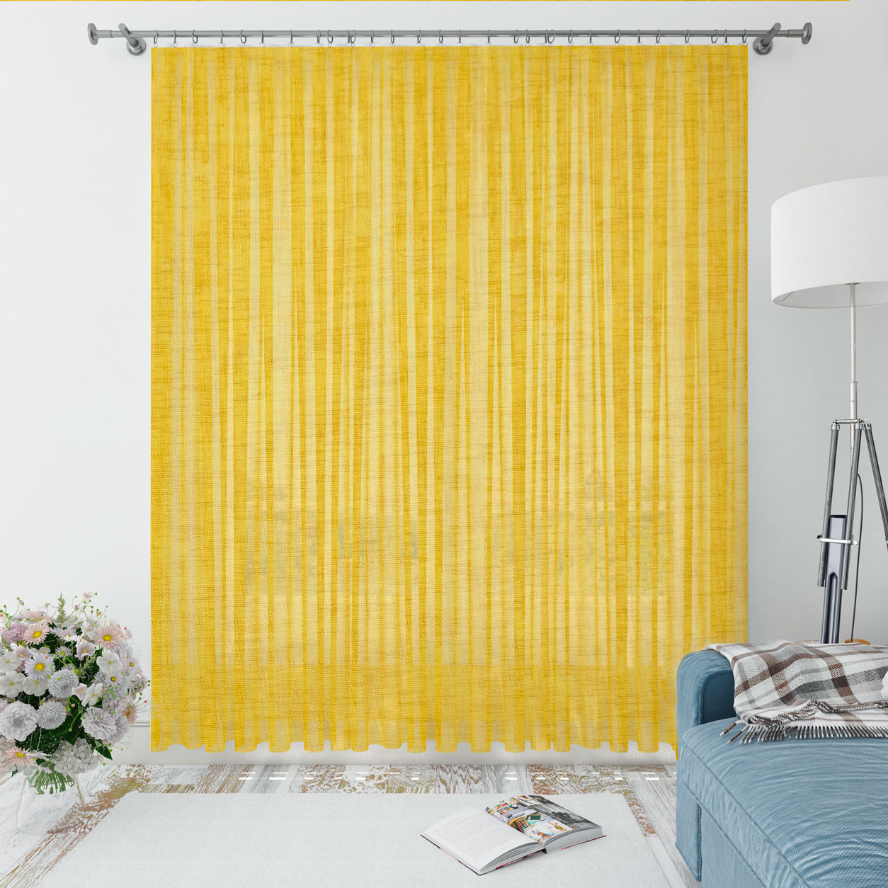 Tissu de rideau en faux lin couleur unie Image