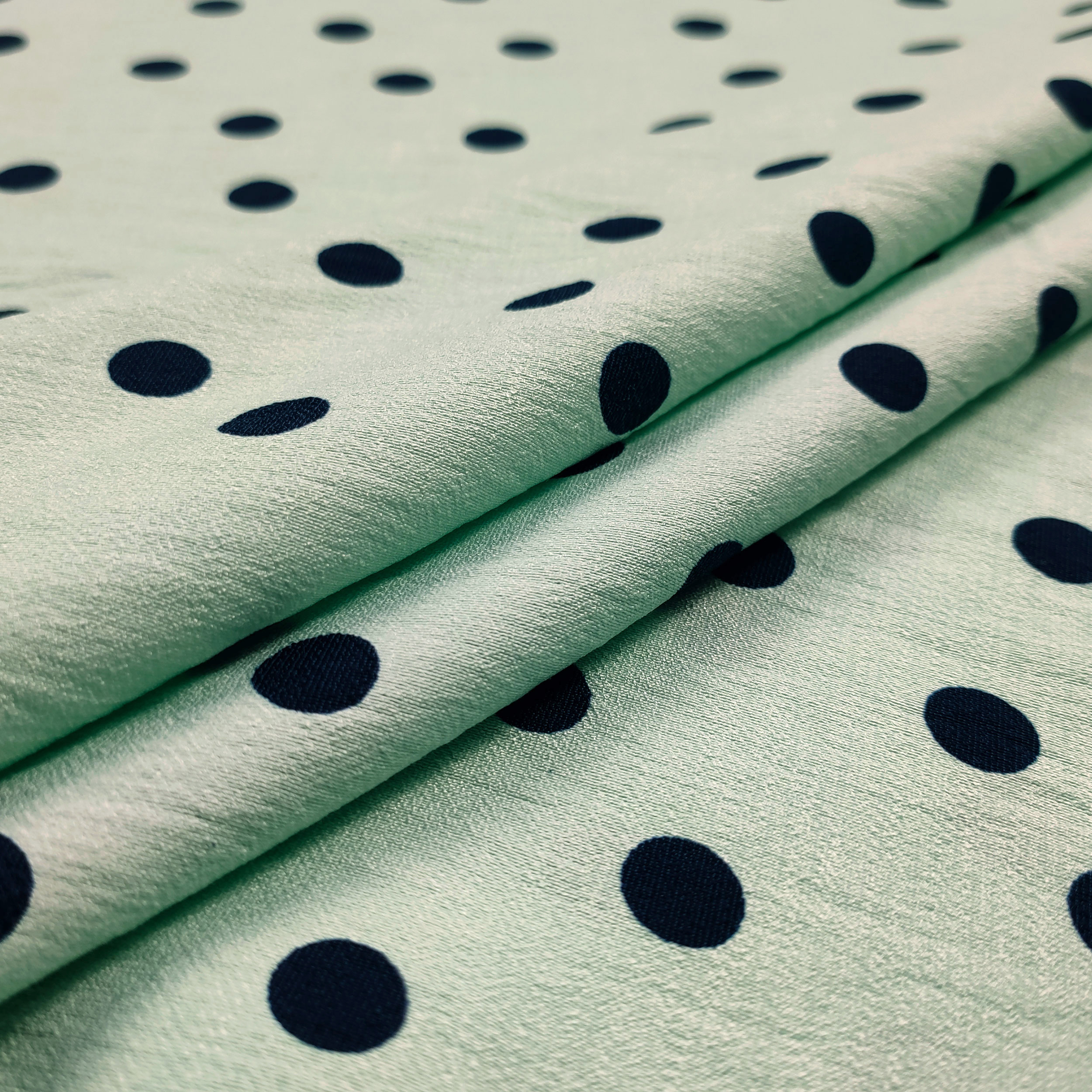 Dressmaking Viscose Crepe Polka Dot - Mint 