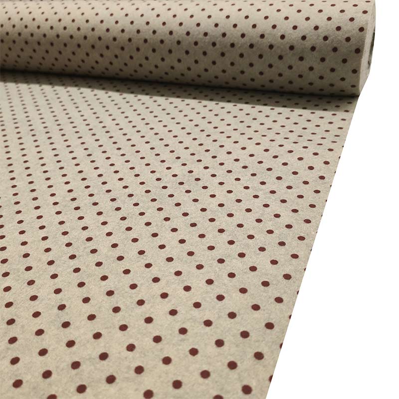 Soft Thin Felt - Burgundy Small Dots Image
