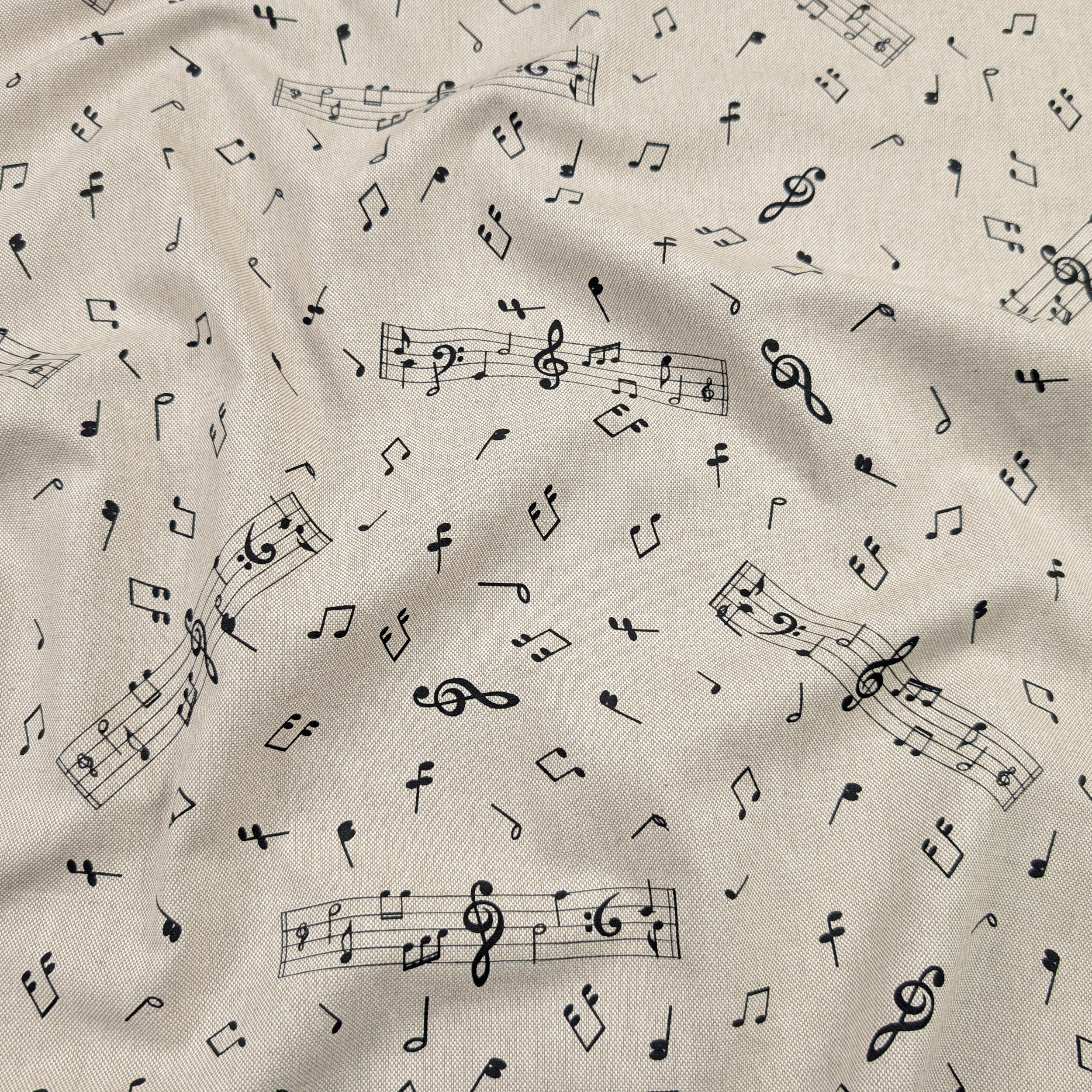 Panama fabric Musical Notes Image