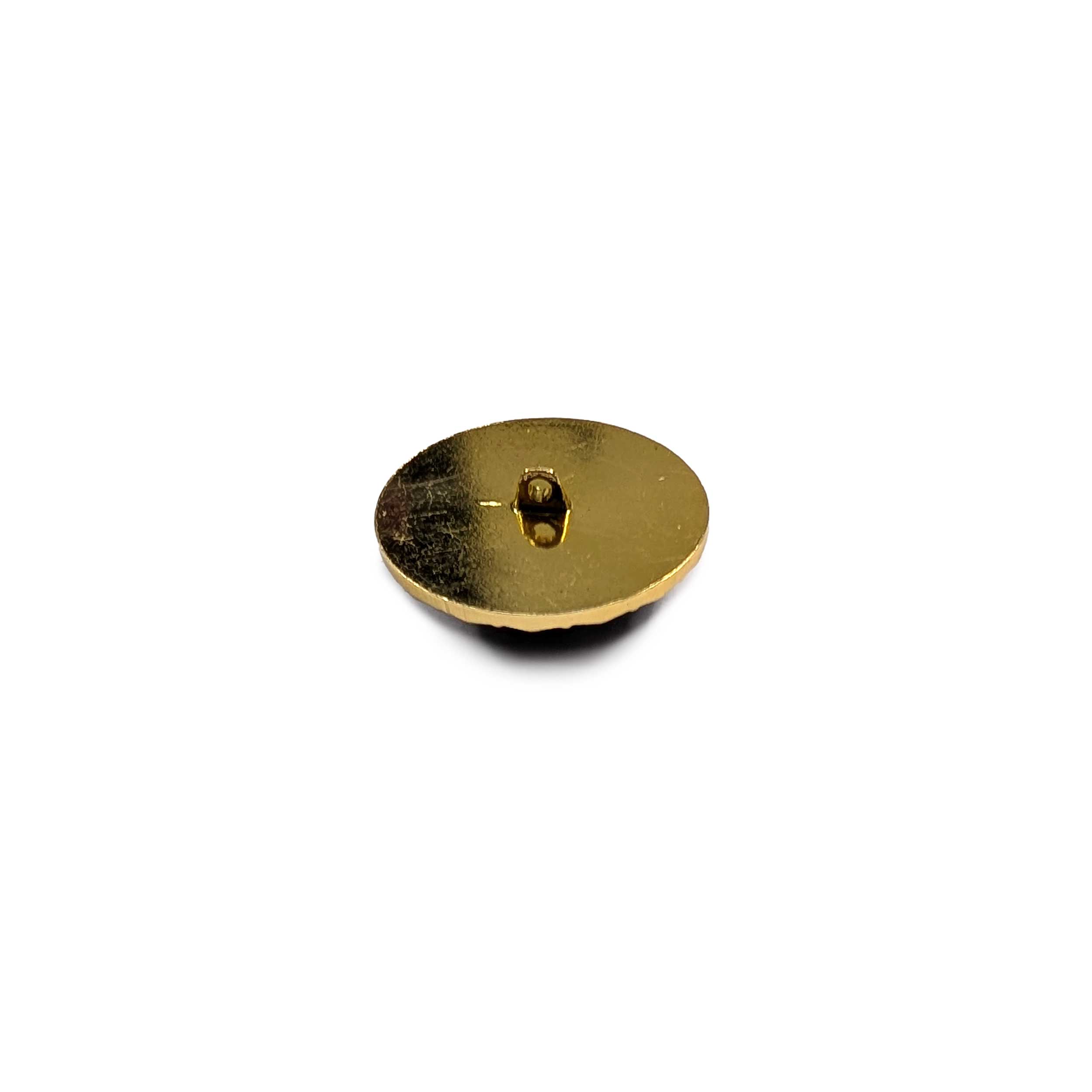 Large Golden Button with Polished Black Stone Image