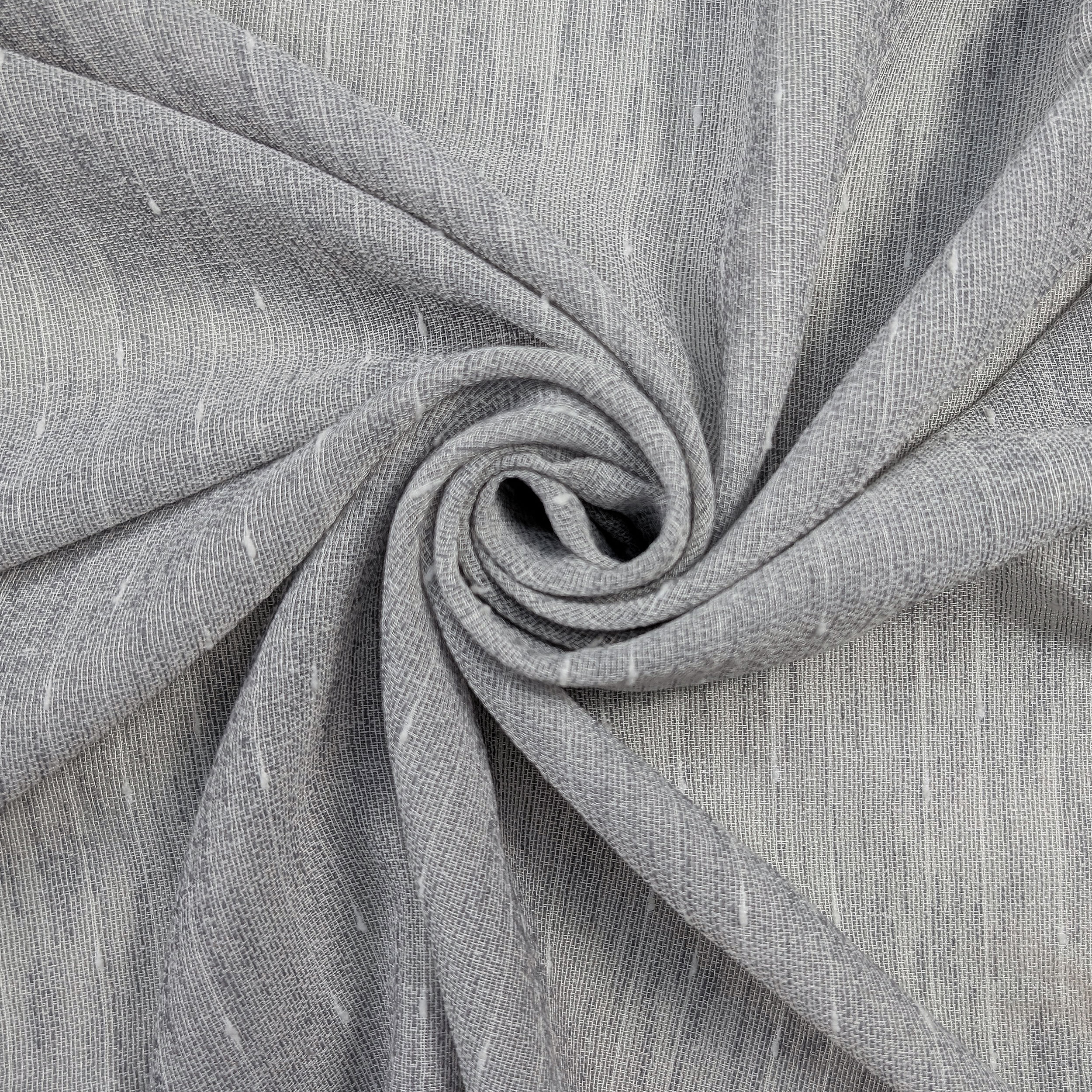 Grey Flocked Curtain Fabric Image