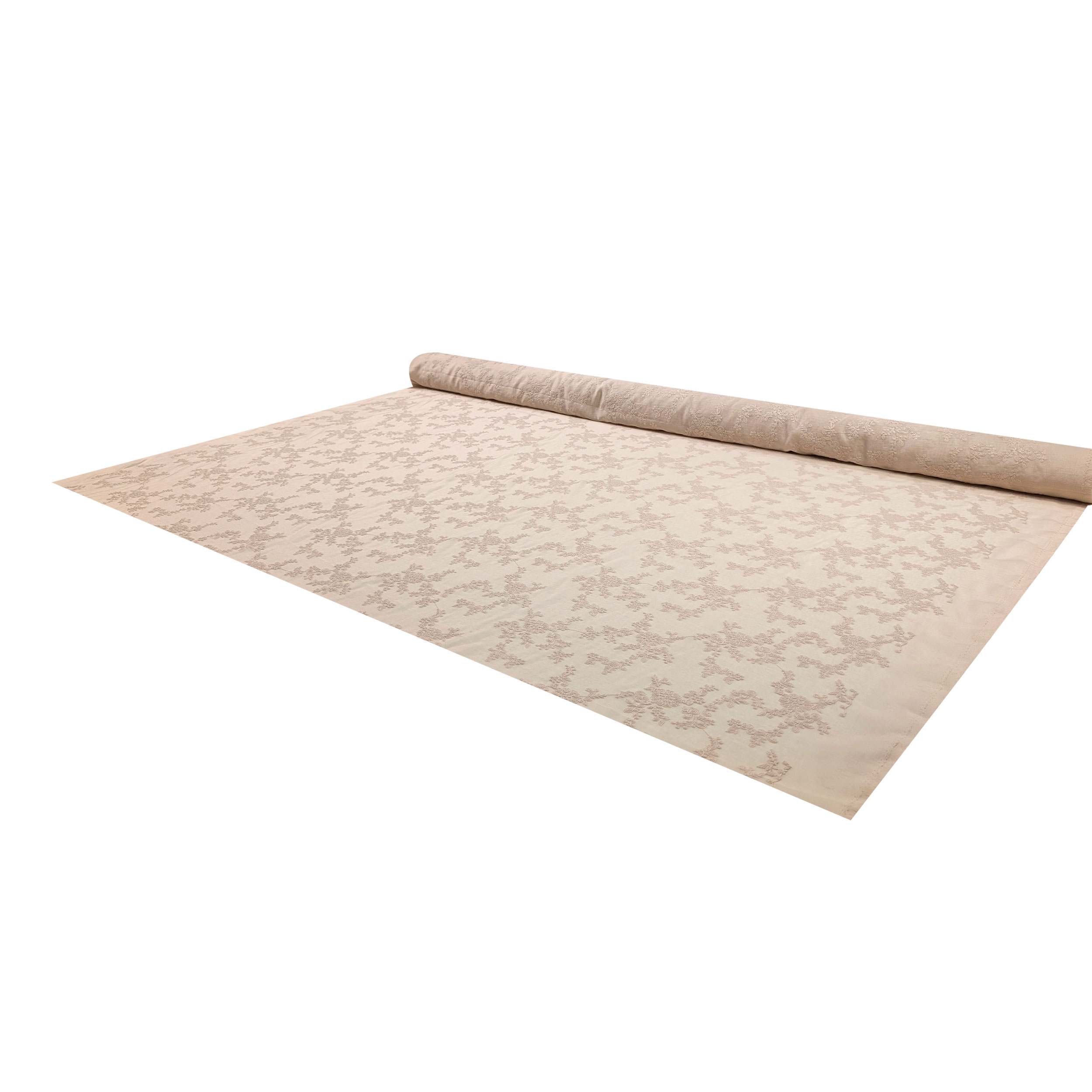 Embroidered Muslin Beige Flowers Image