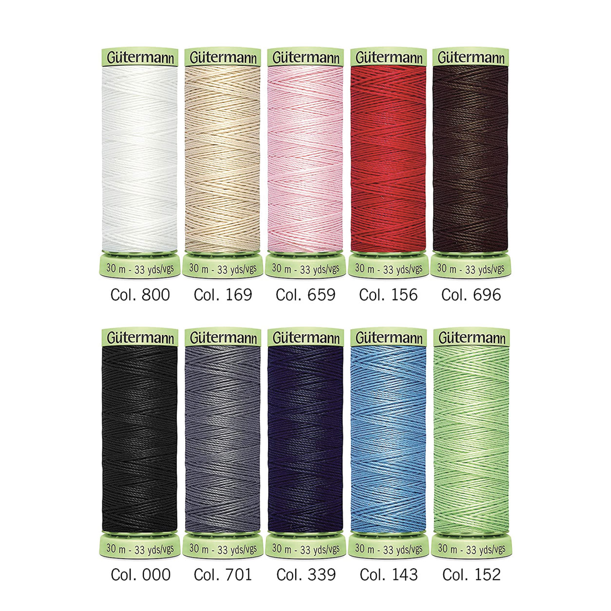 Gutermann Hilo de coser Ojales 10 Bobinas