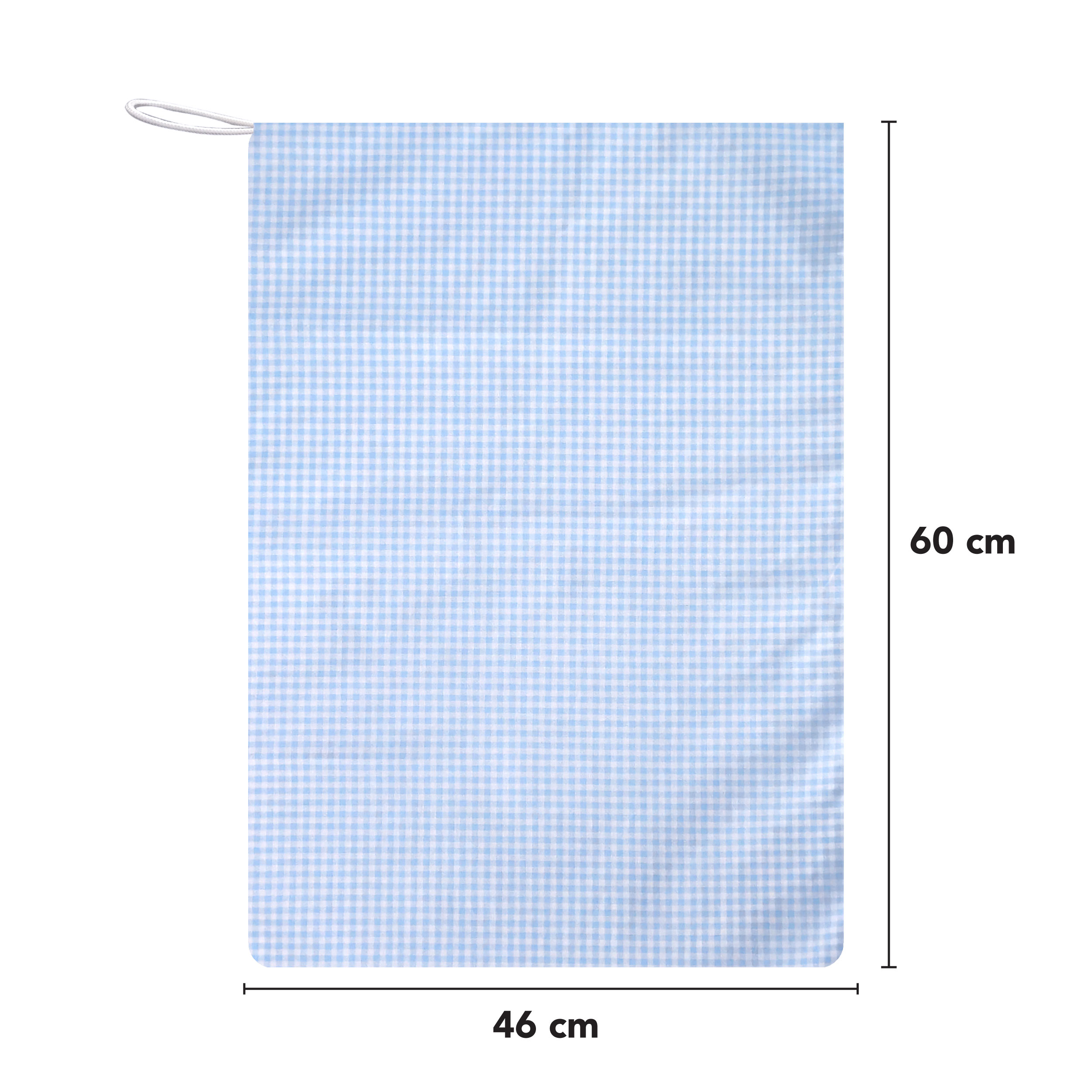 Bolsa Kindergarten Azul Claro A Cuadros Blanco Image