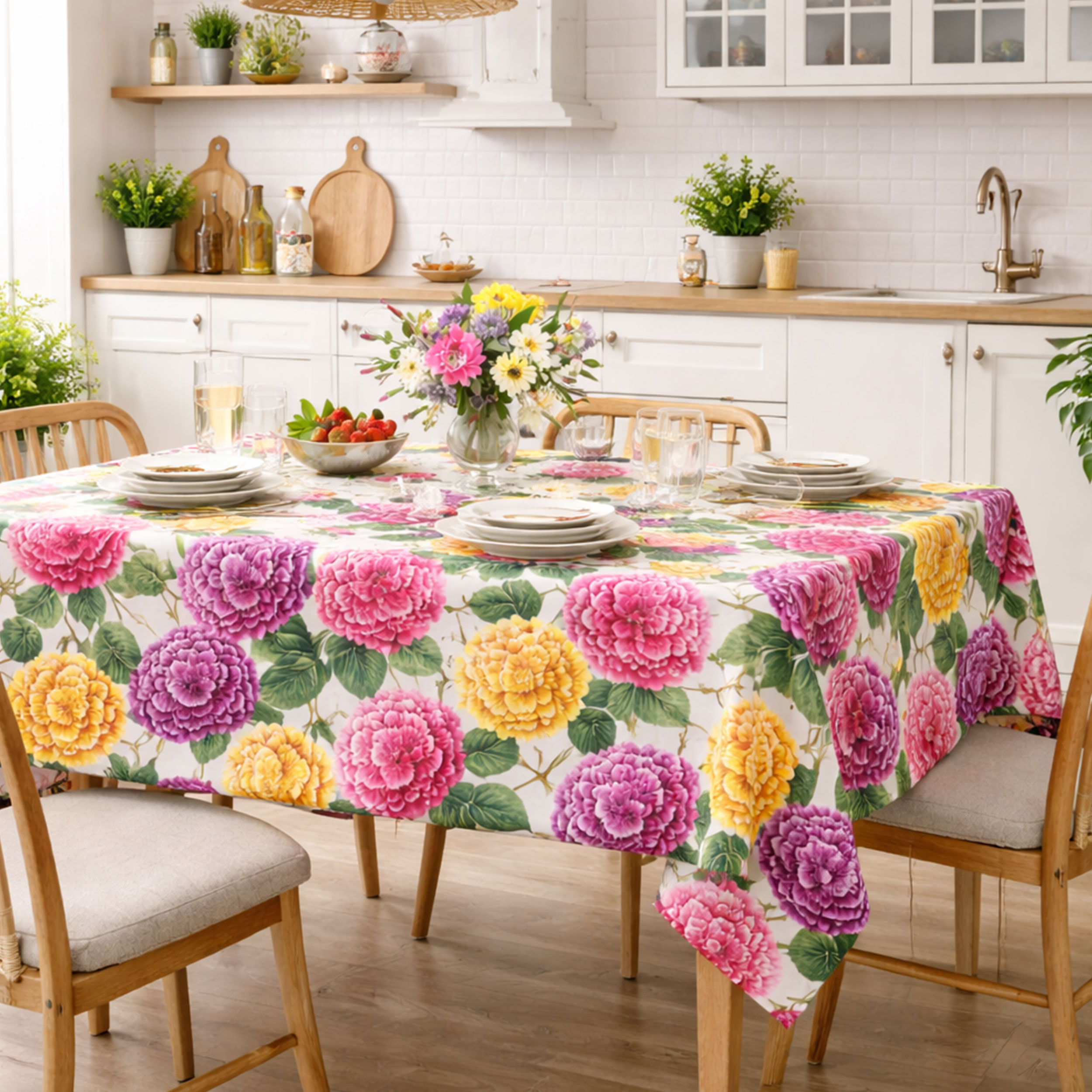 Panama Hydrangeas Pink and Yellow Tones Image