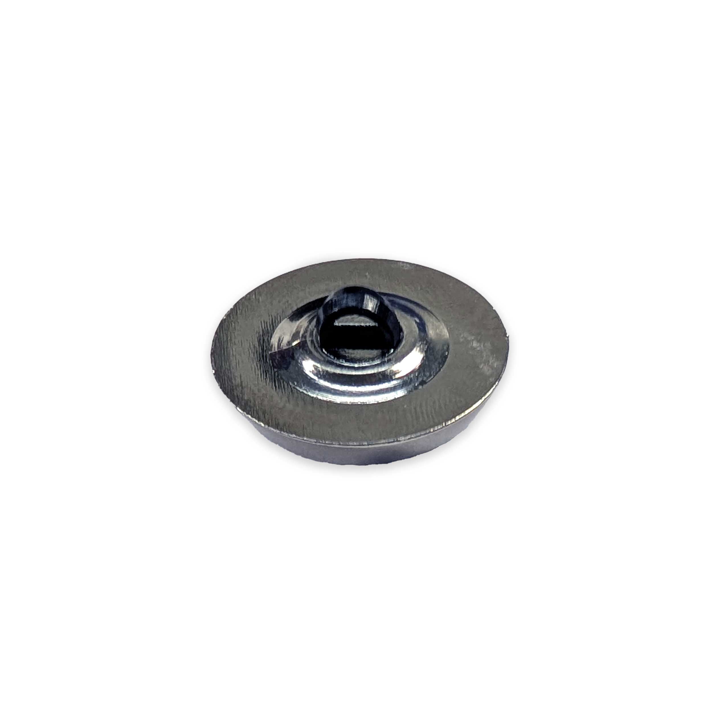 Silver-plated Plastic Button Dark Blue Stone Image