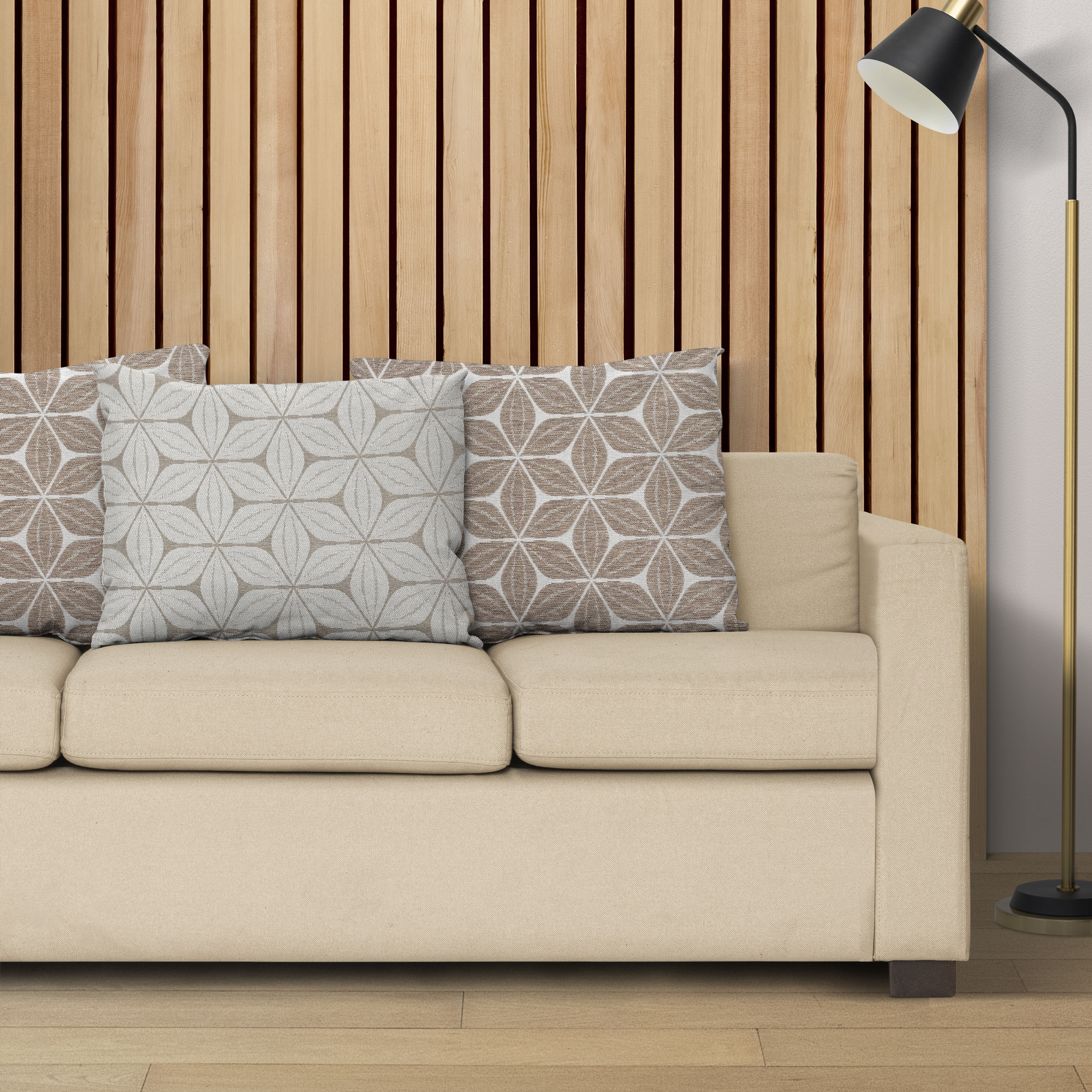 Jacquard Double Flowers Beige