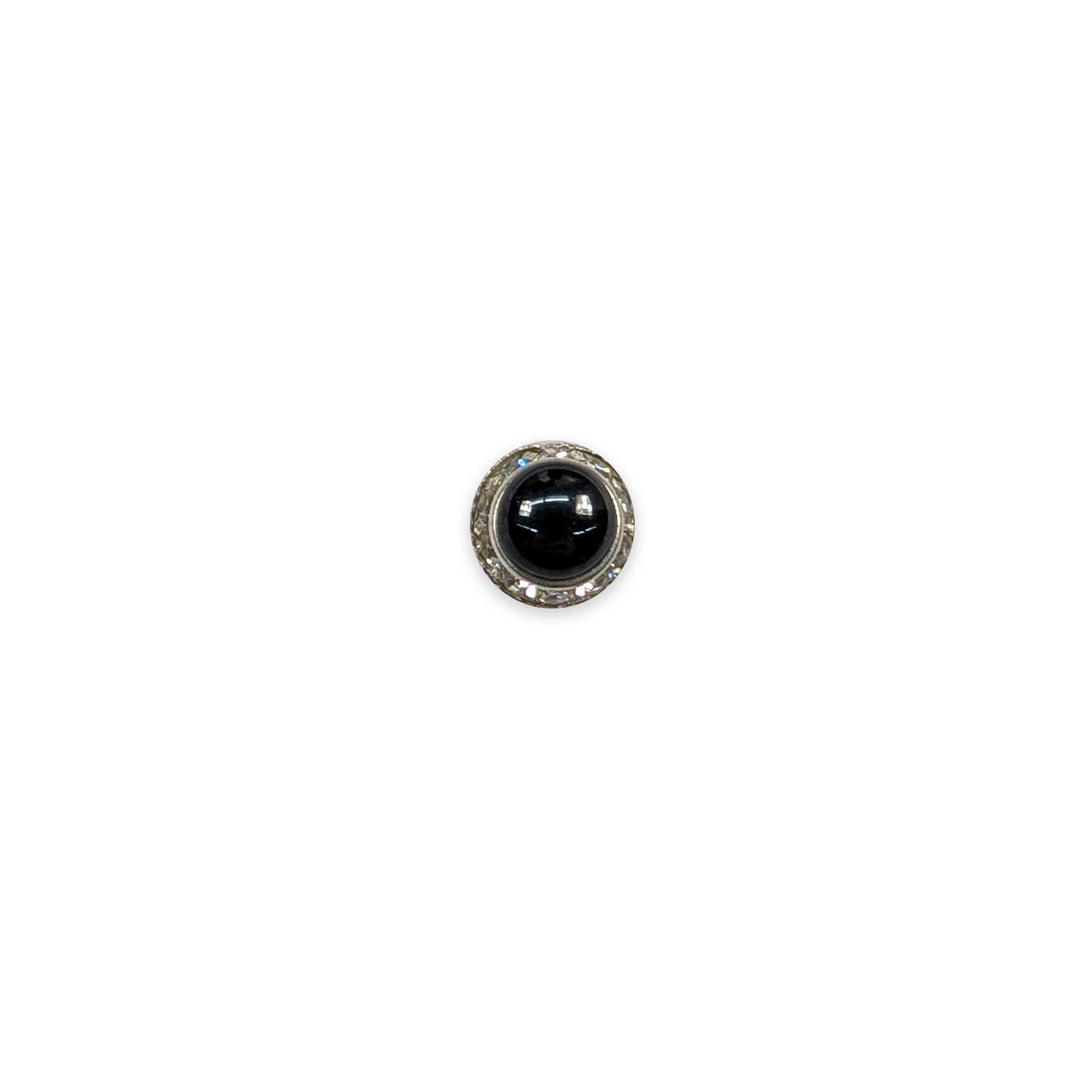 Rhinestone Mother-of-Pearl Jewel Button Black Image