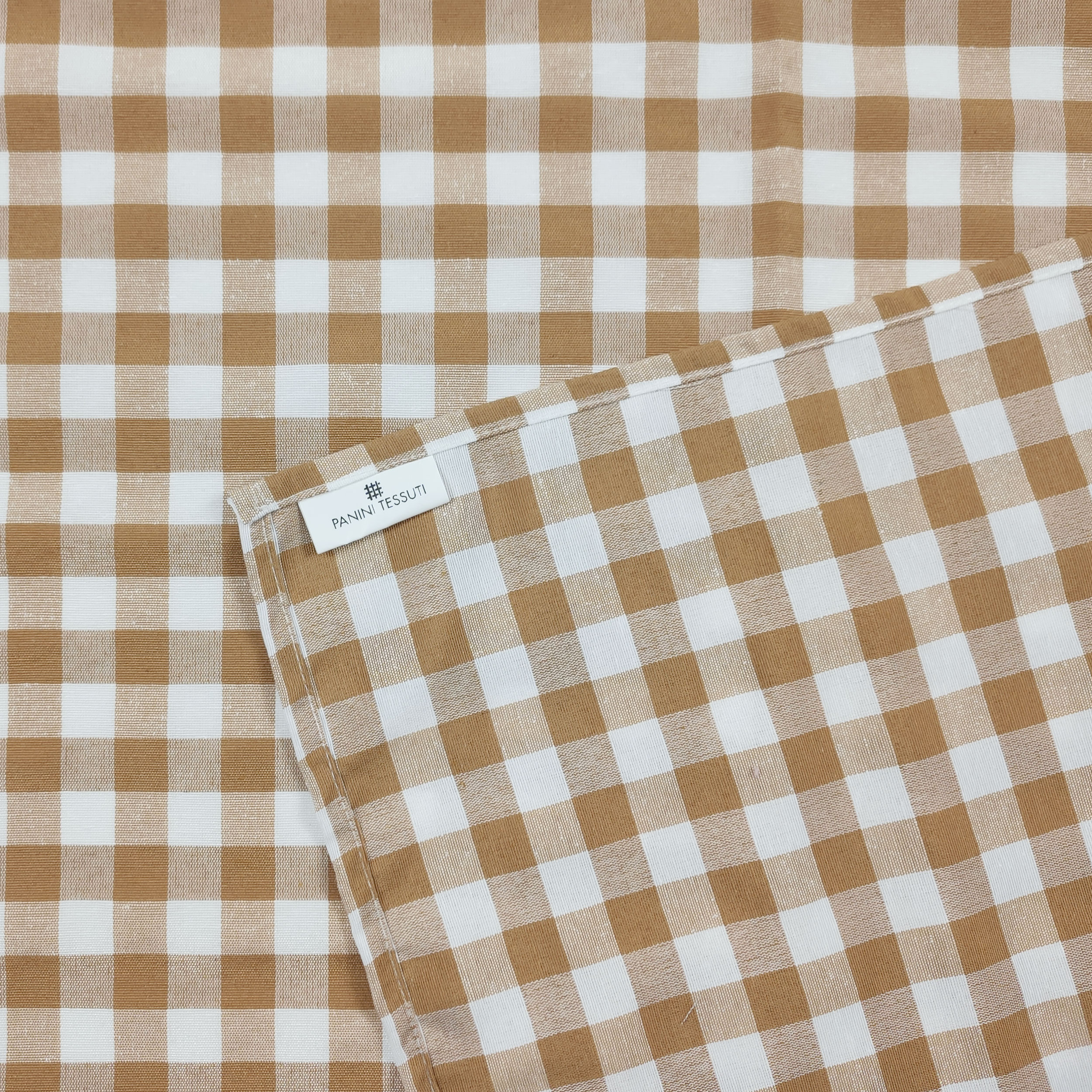 Checked tablecloth Biscuit 140x140 cm Image