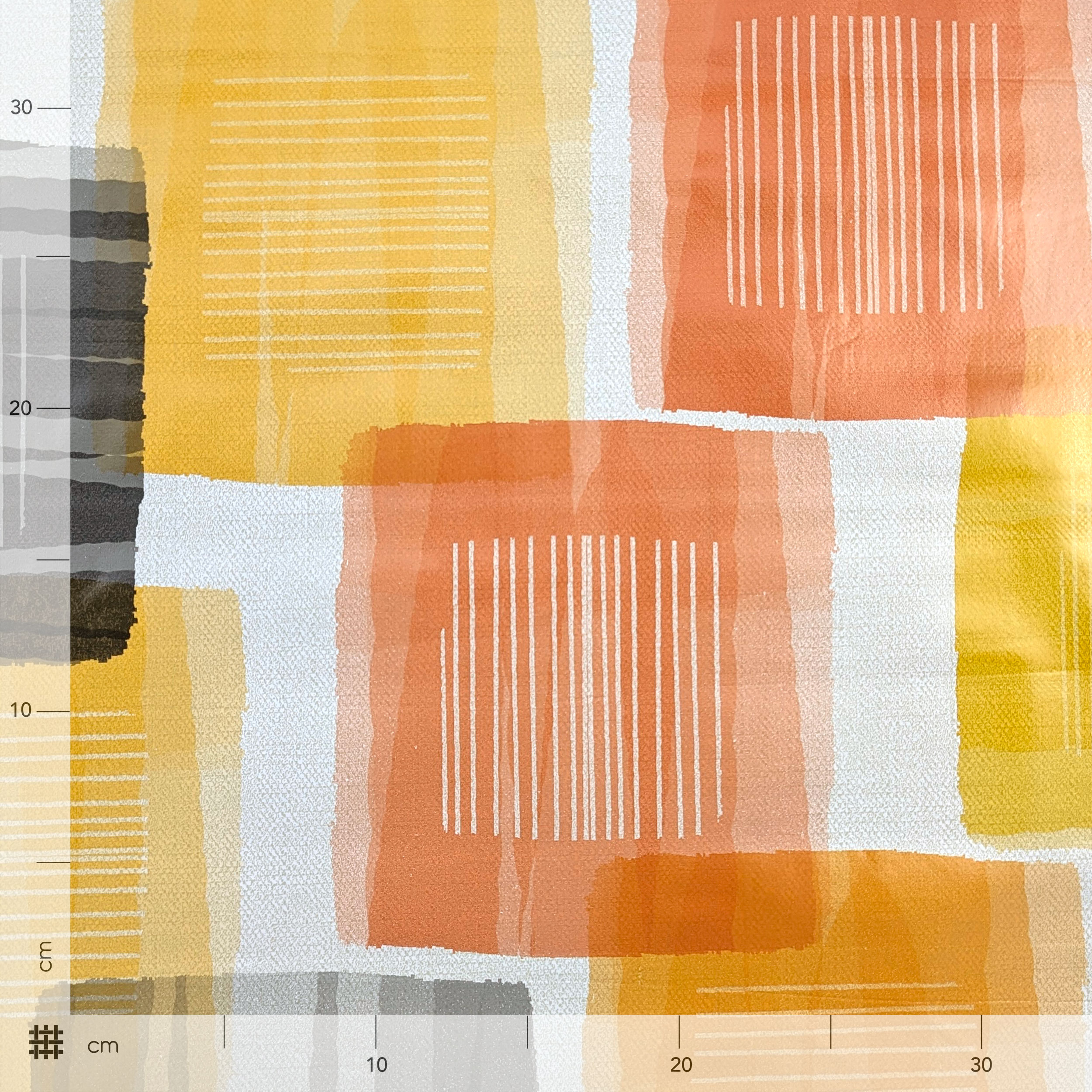 Fabric for Plasticized Tablecloth Geometries Warm Tones Image