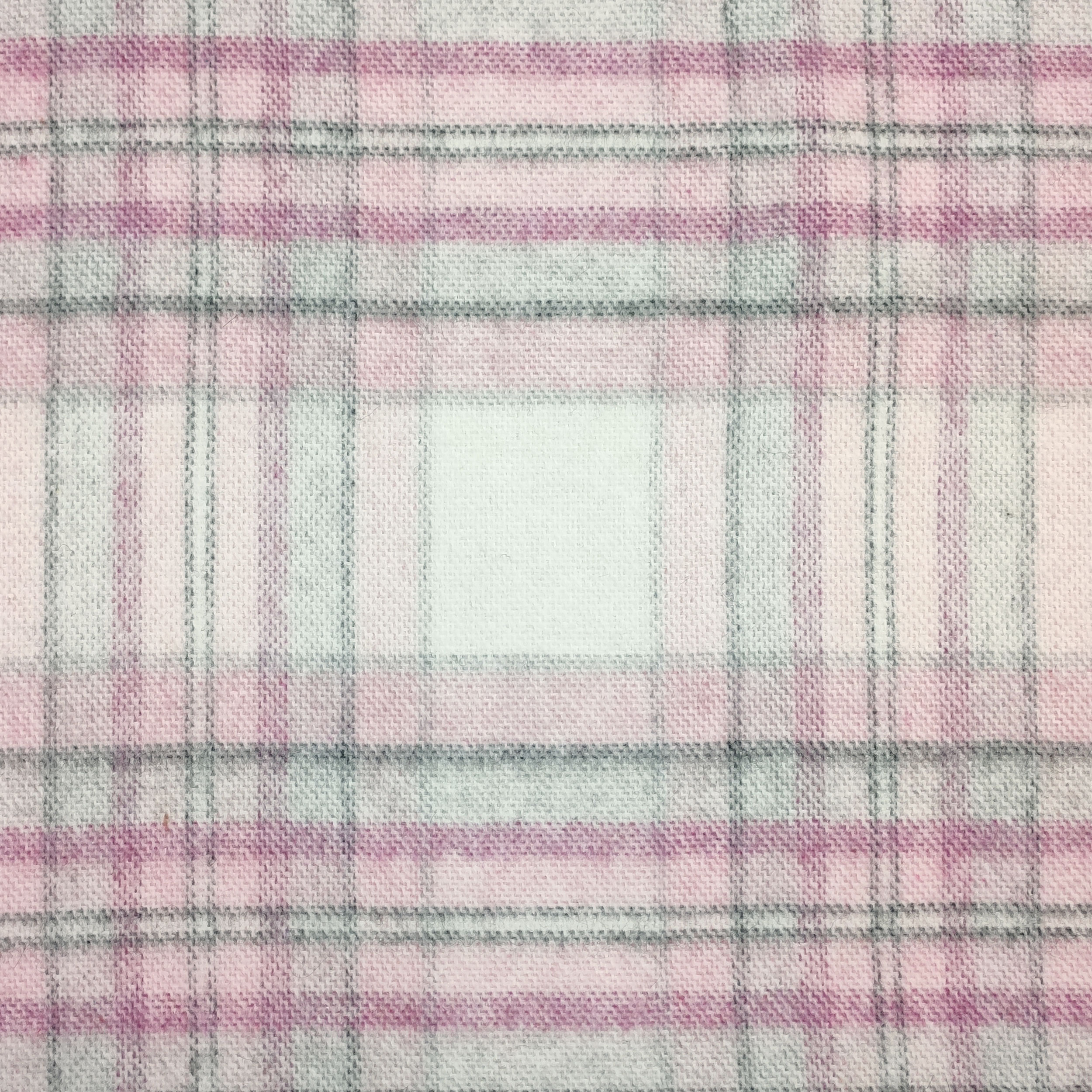 Tartan rose et blanc en coton mélangé lourd