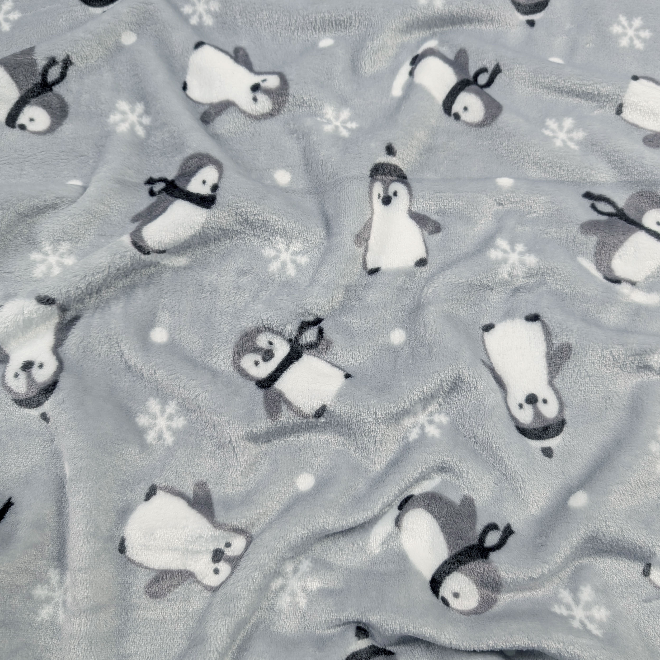 Fleece Hand Cashmere Penguins Grey Background Image