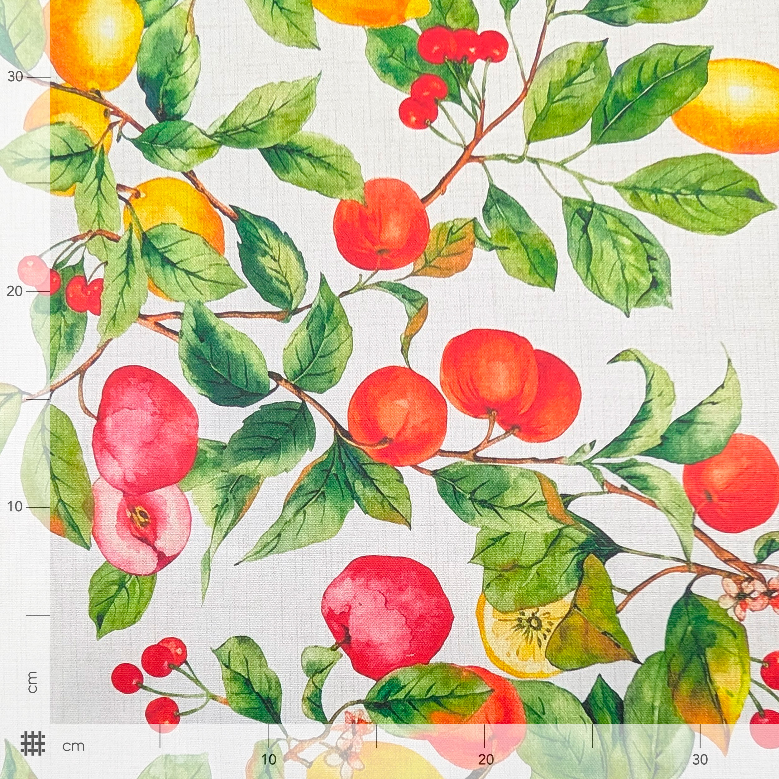 Fabric for Resin Tablecloth with Beige and Citrus Edges Image