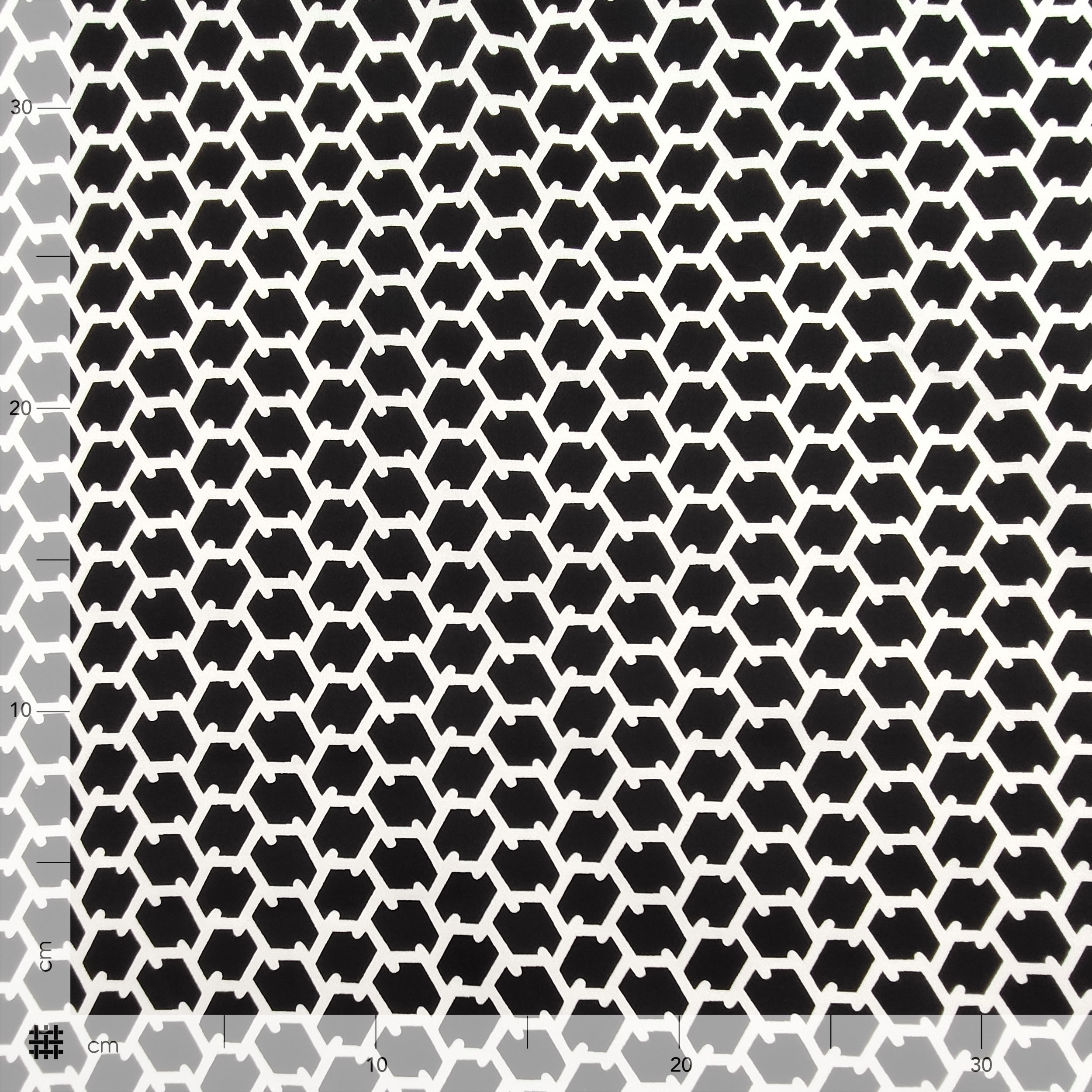 Algodón elástico negro Geometría abstracta