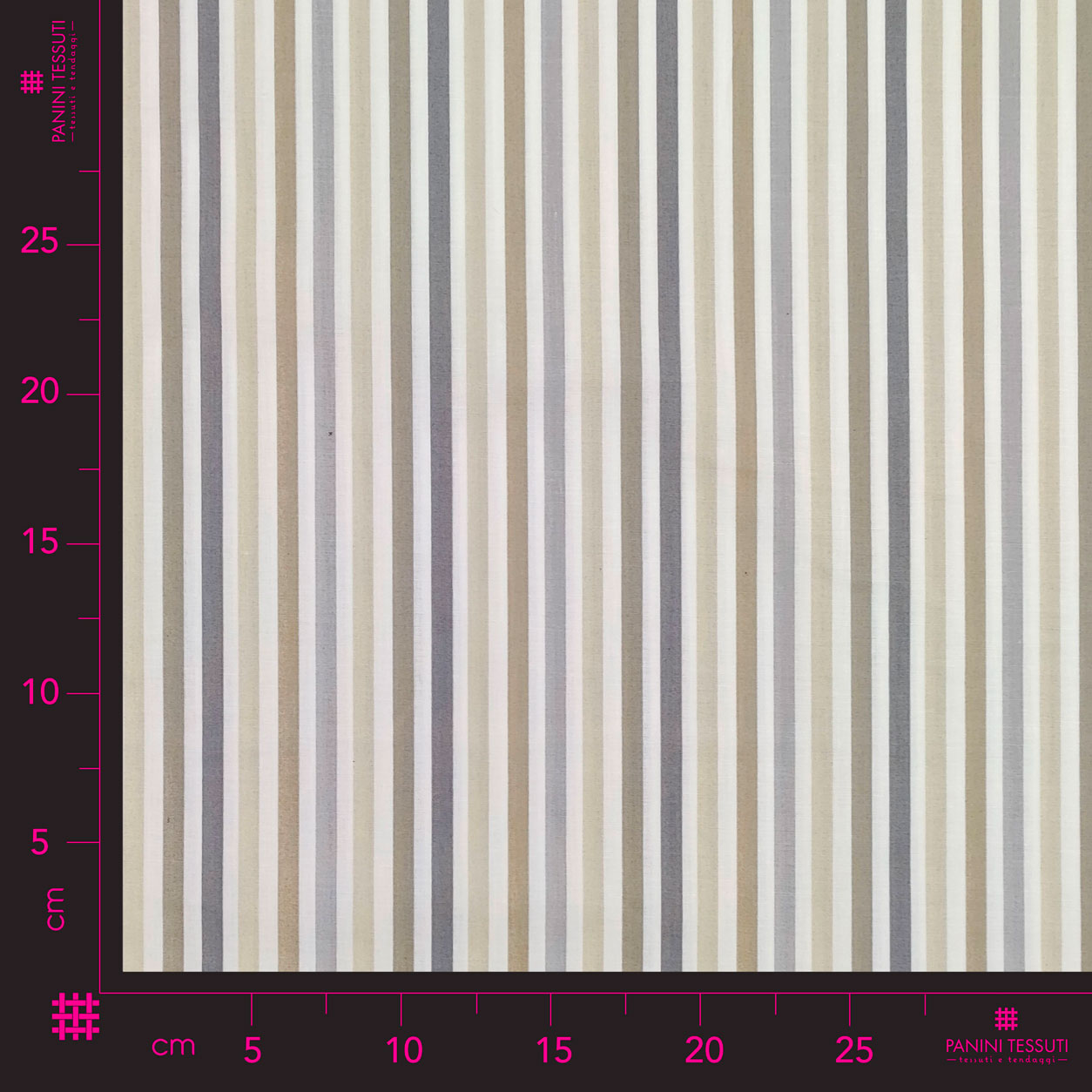 Tissu de coton rayé beige Image